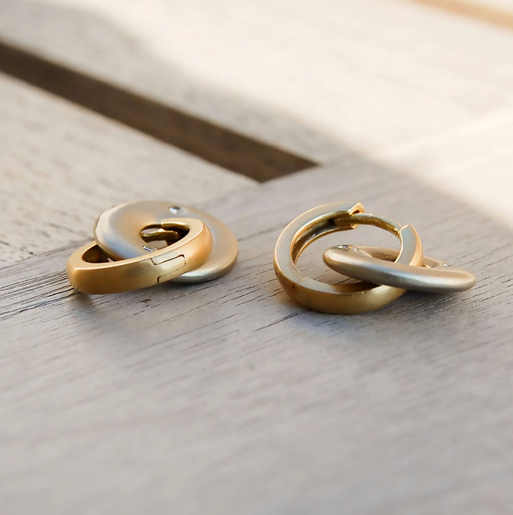 Vintage Jewelry, Vintage Earrings, Restored Gold and Silver Earrings, Vintage Diamonds.