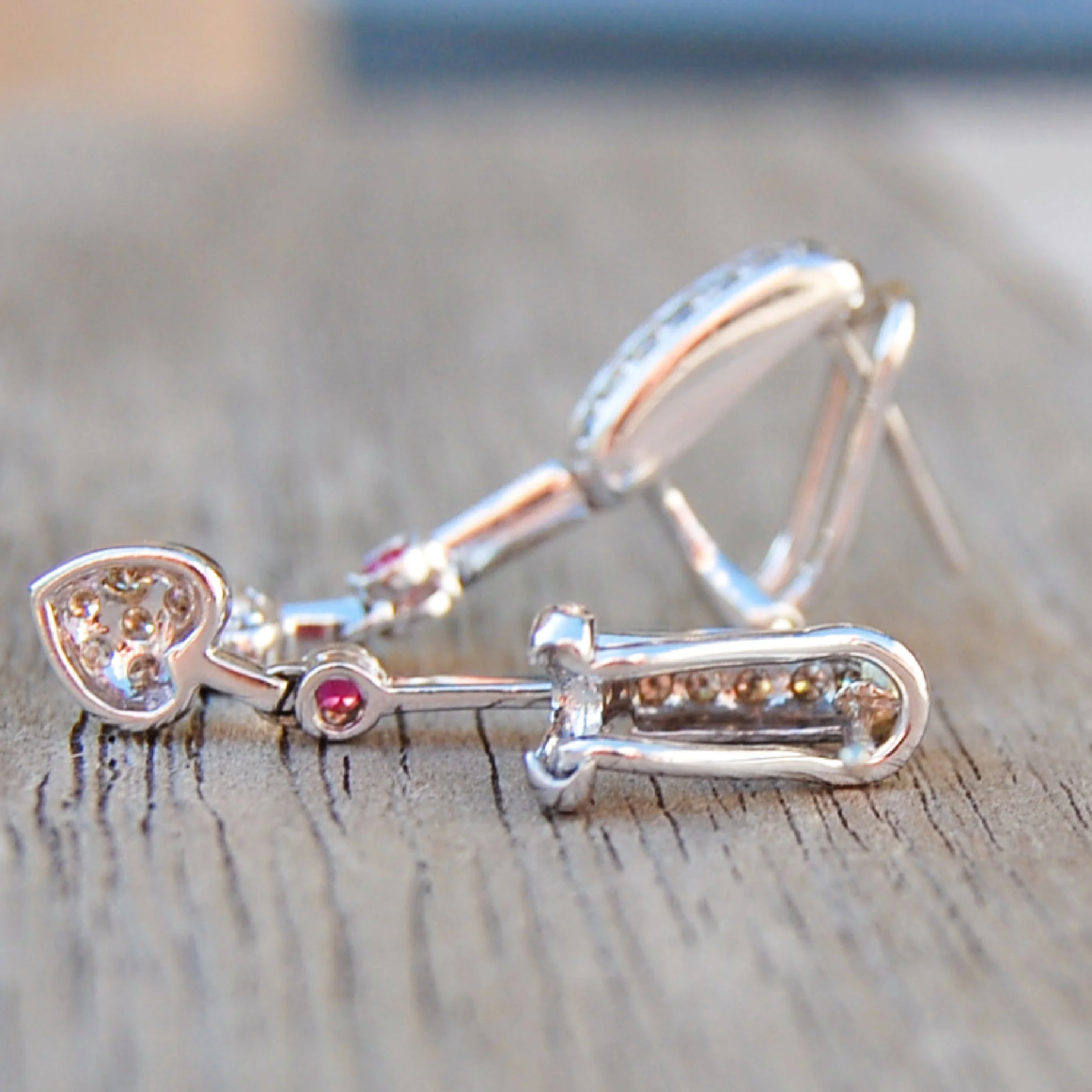 Vintage Jewelry, Vintage Earrings, Restored Gold and Silver Earrings, Vintage Diamonds.