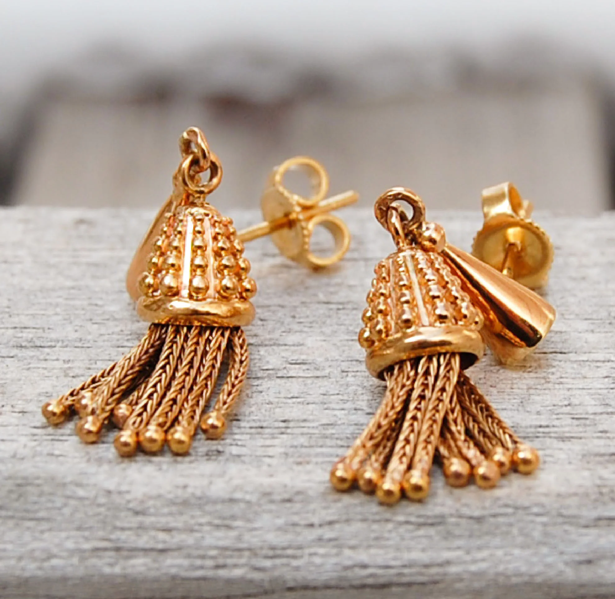 Vintage Jewelry, Vintage Earrings, Restored Gold and Silver Earrings, Vintage Diamonds.