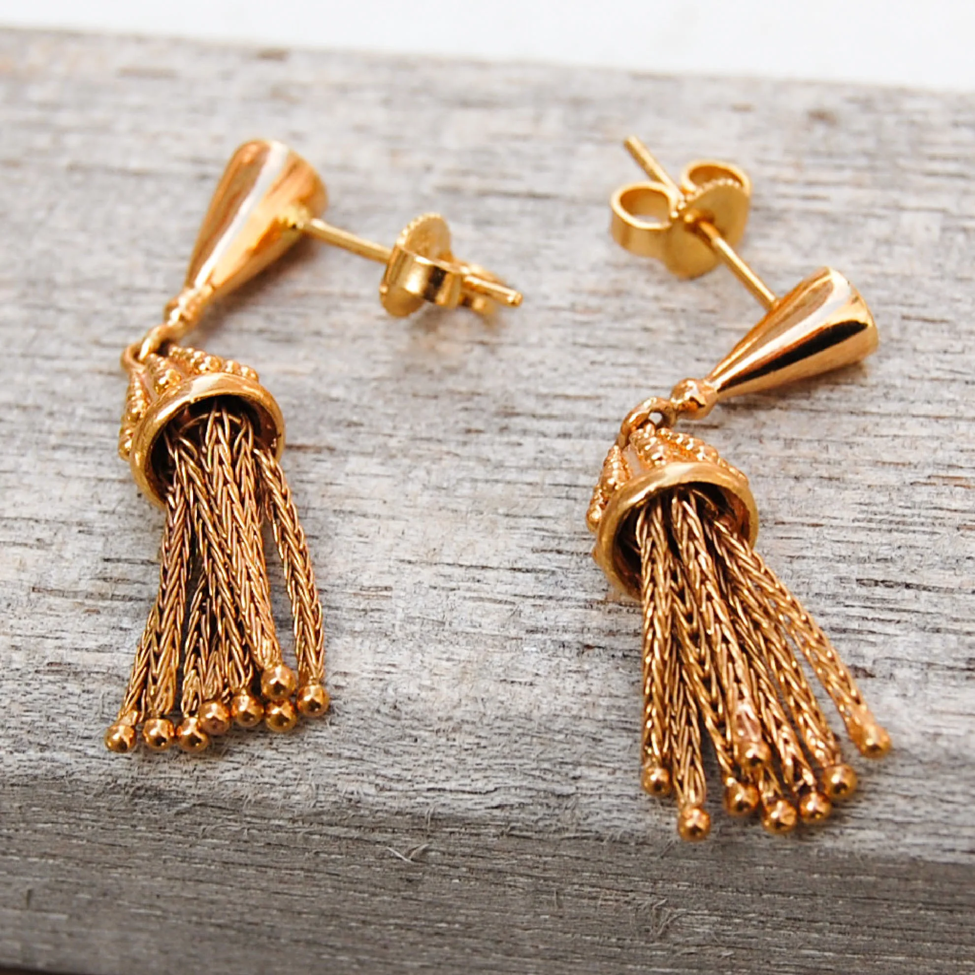 Vintage Jewelry, Vintage Earrings, Restored Gold and Silver Earrings, Vintage Diamonds.