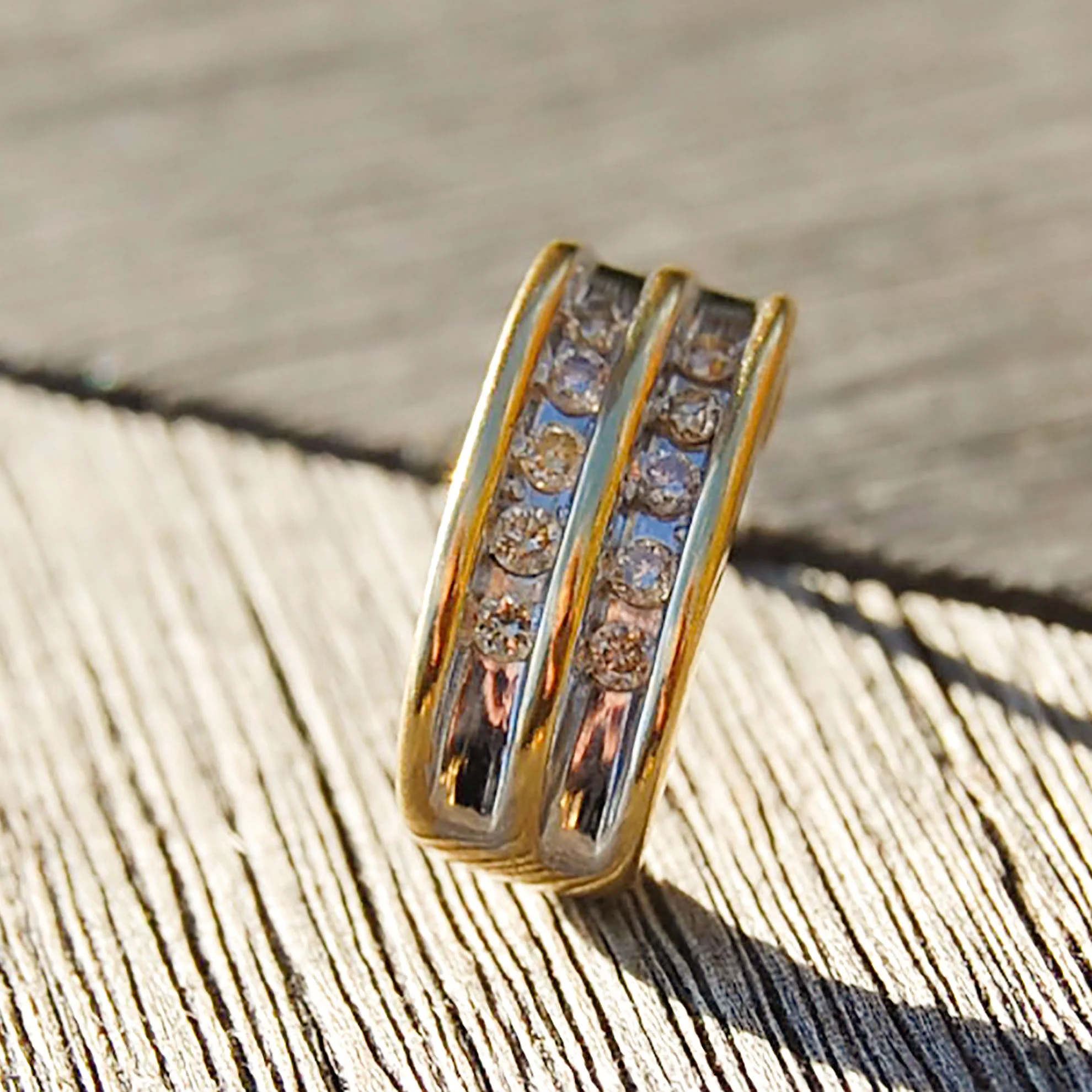 Vintage Jewelry, Vintage Earrings, Restored Gold and Silver Earrings, Vintage Diamonds.