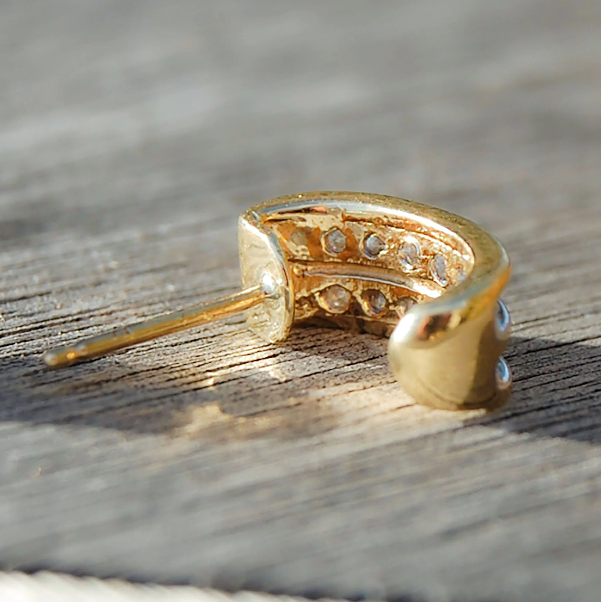 Vintage Jewelry, Vintage Earrings, Restored Gold and Silver Earrings, Vintage Diamonds.