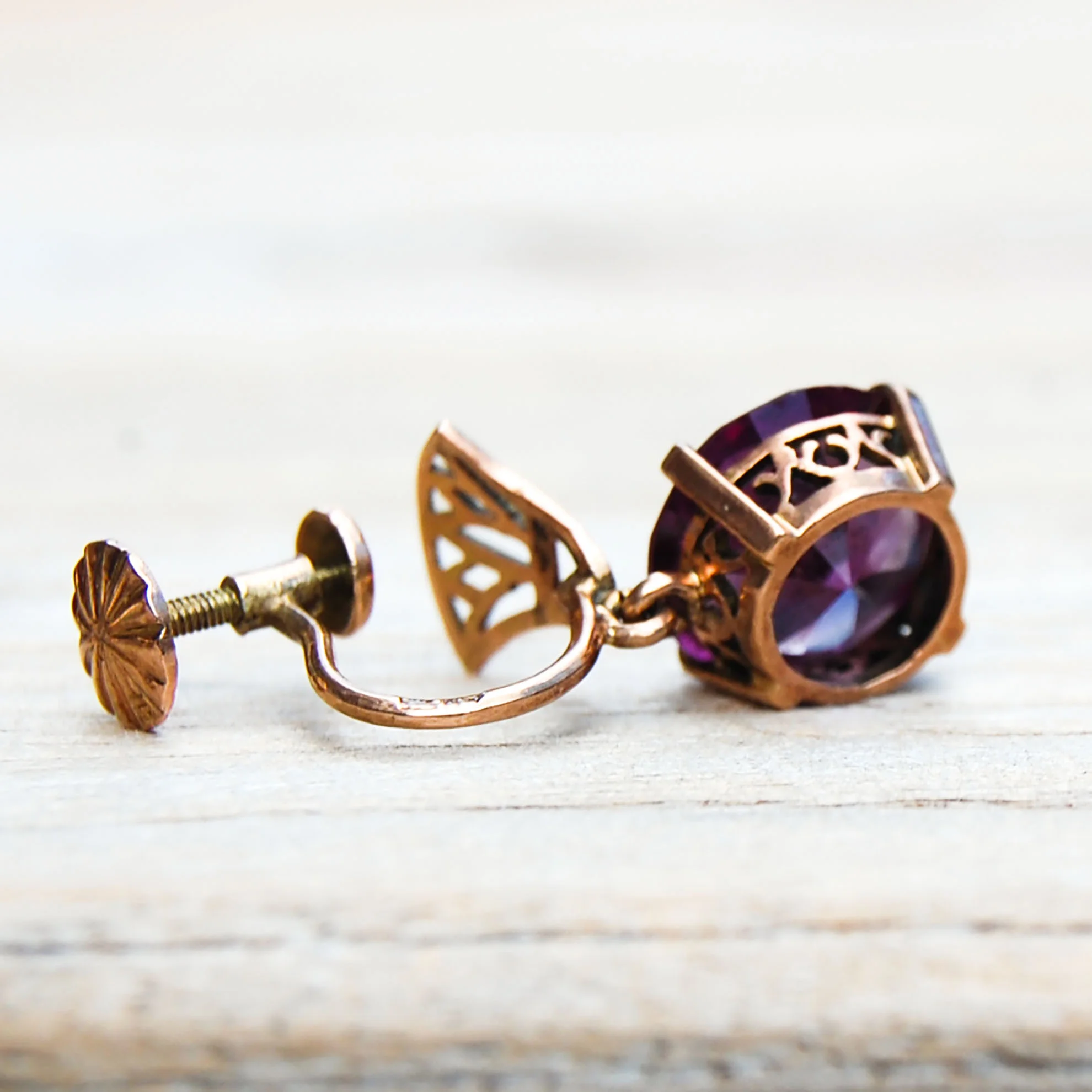 Vintage Jewelry, Vintage Earrings, Restored Gold and Silver Earrings, Vintage Diamonds.