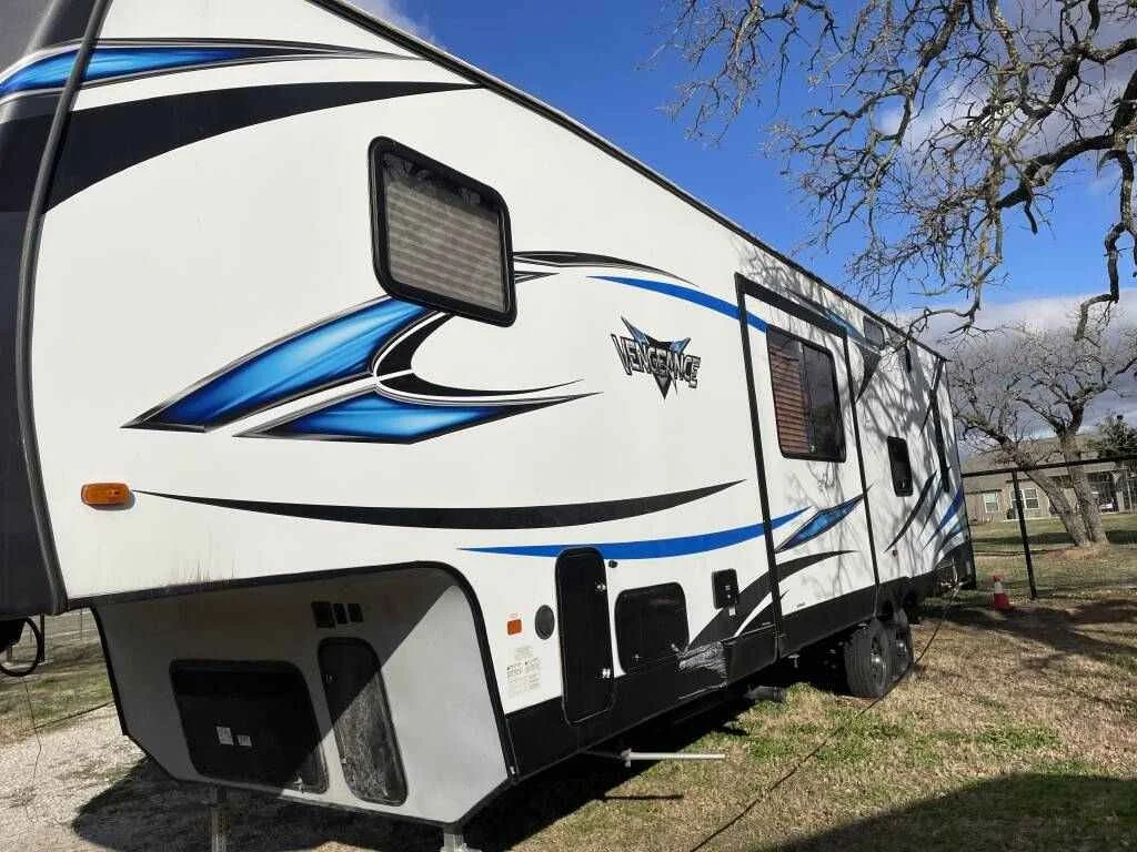 2018 Forest River Fifth Wheel Toy Hauler RV VENGEANCE 311A13 Back View