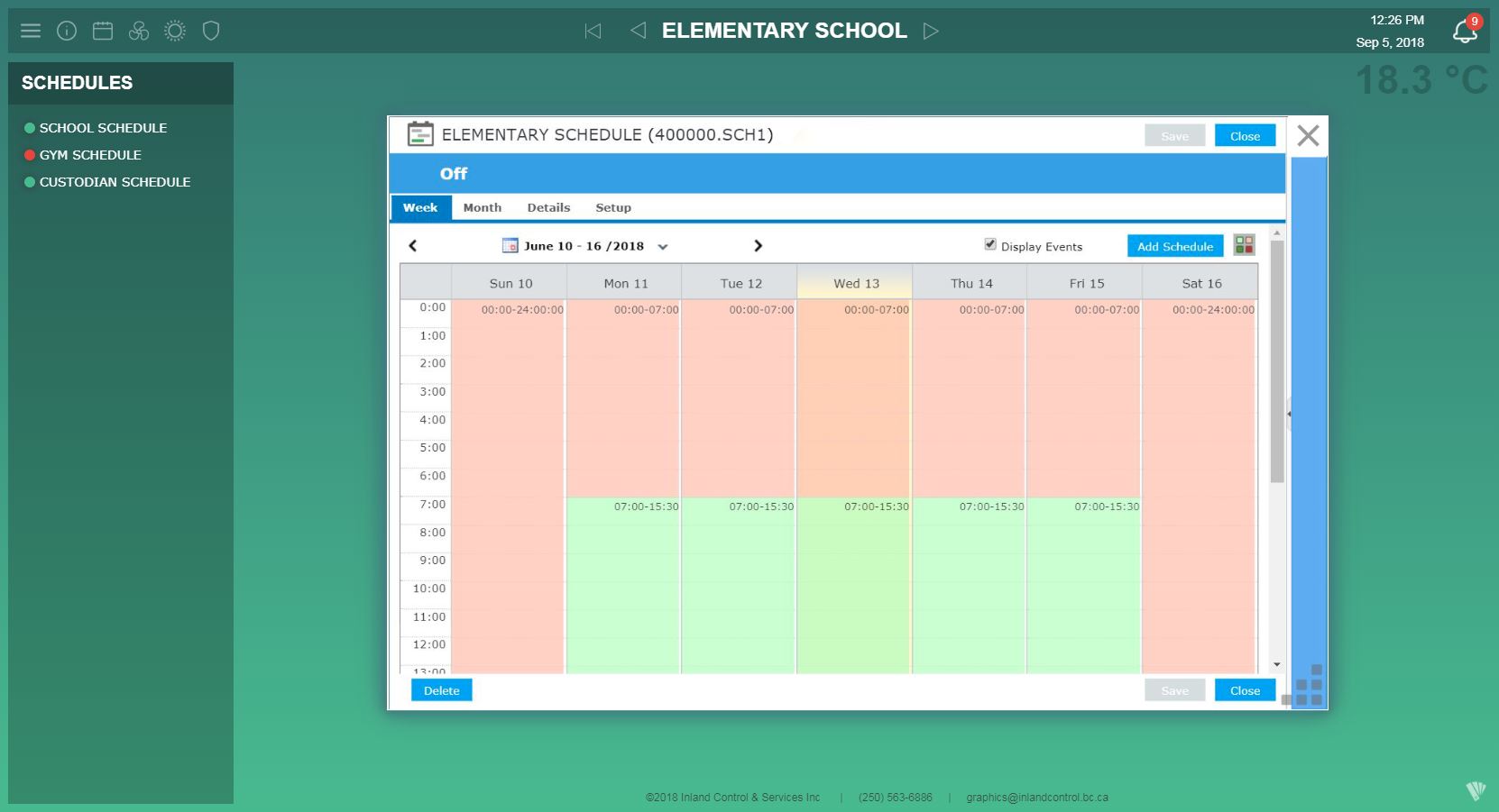 Schedule Page