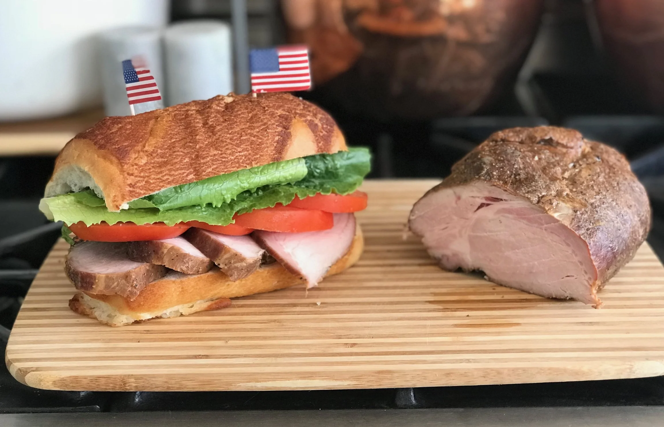 Slow smoked and rubbed with salt, pepper and a little brown sugar