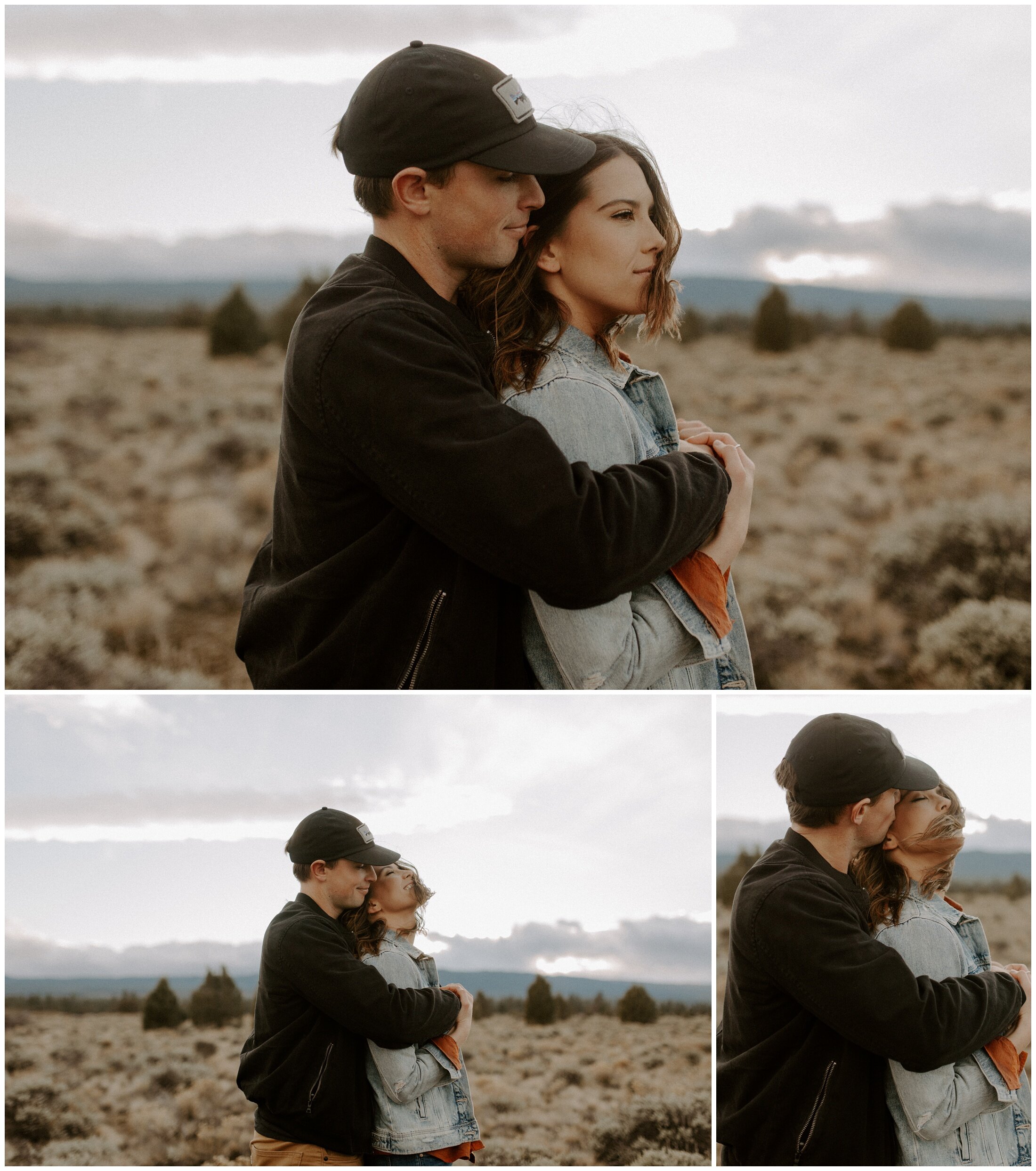 Bend Oregon Engagement Session at Sunset with their Dog | Morgan and ...