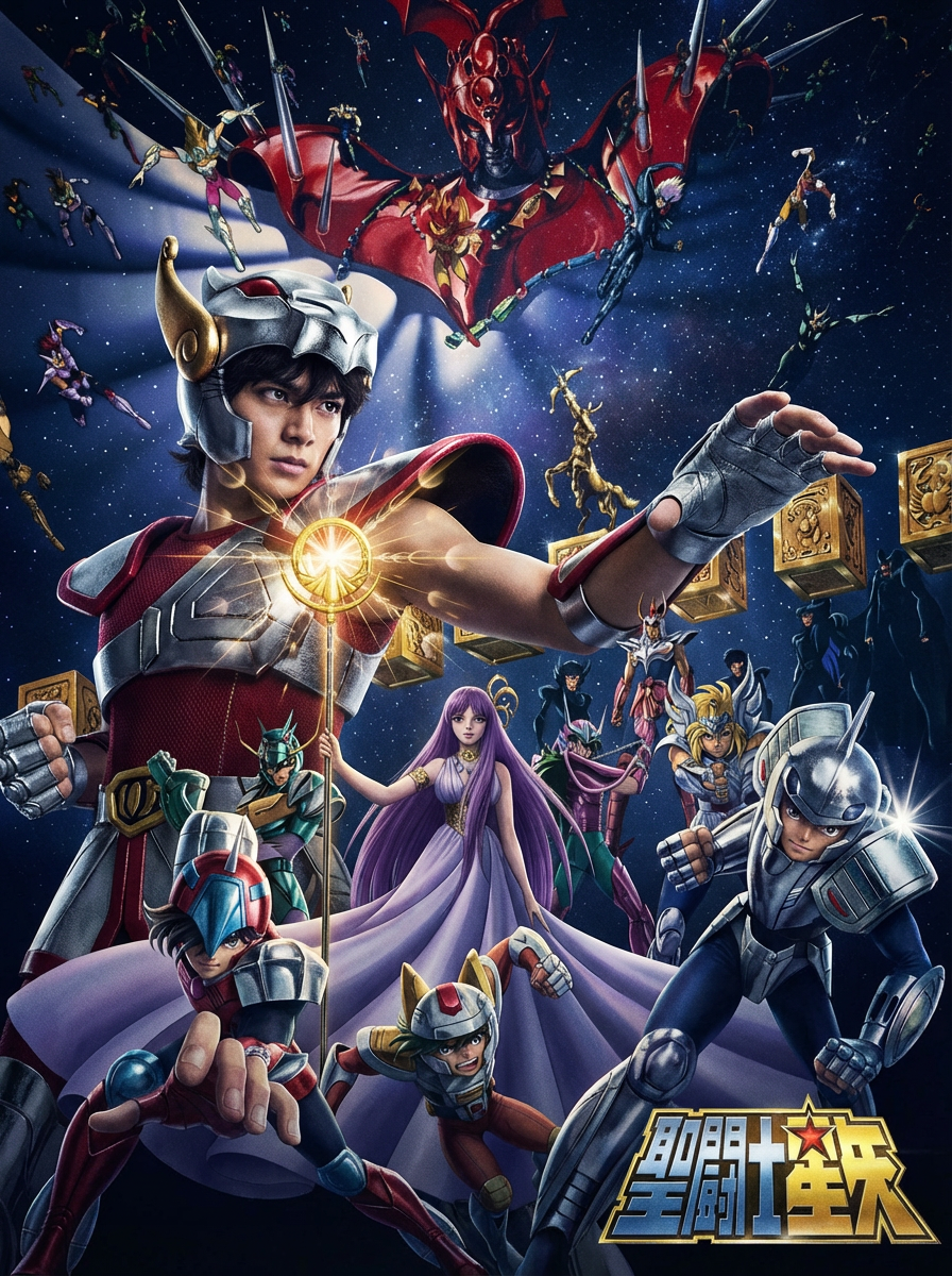  A cinematic AI reimagining of Knights of the Zodiac, blending epic mythology, iconic characters, and modern visuals. 