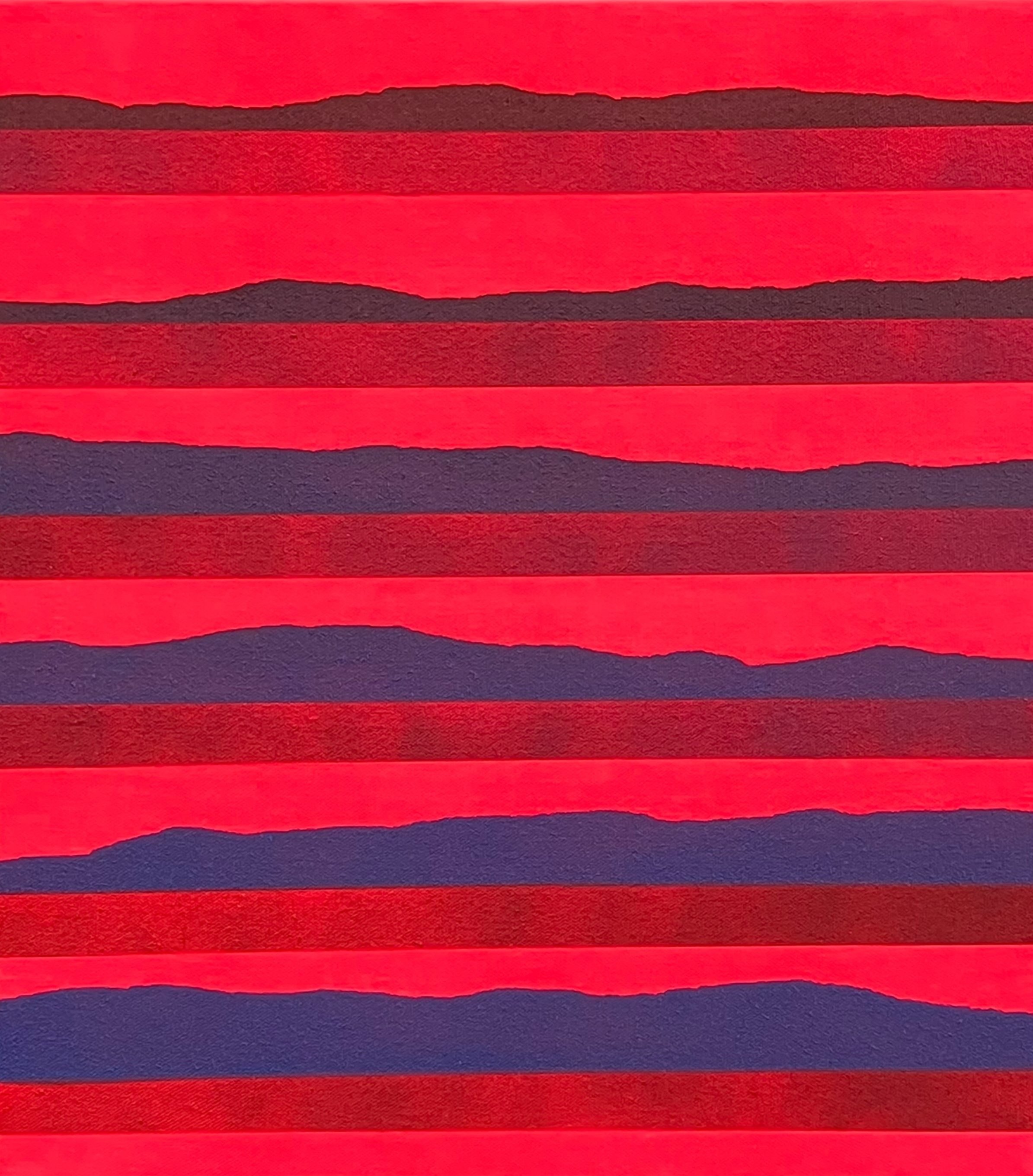  STACKED REALITY, 2026. SPRAY PAINT ON CANVAS. 18 × 16 inches.  