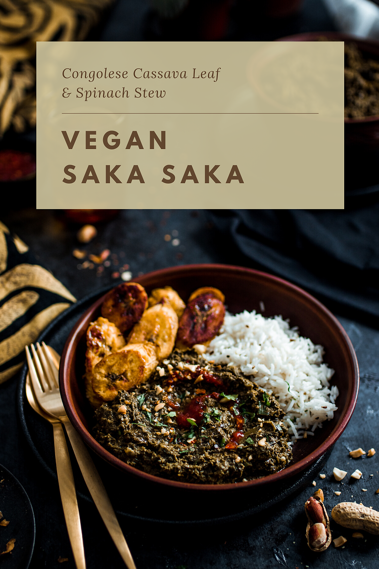 Vegan Saka Saka (Congolese Cassava Leaf & Spinach Stew)-Pinterest