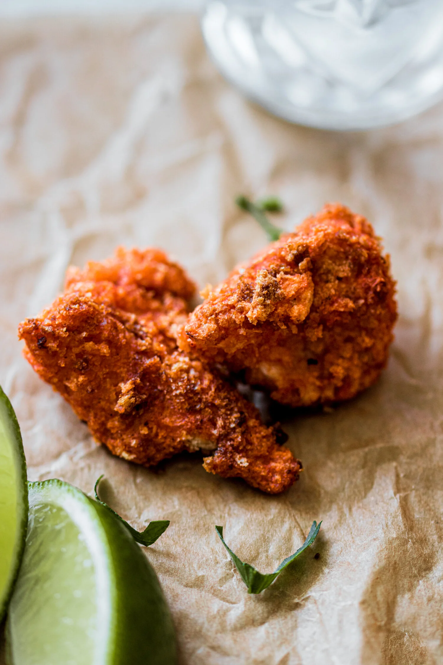 Panko Crusted Baked Buffalo Cauliflower Bites (with Gluten Free Option