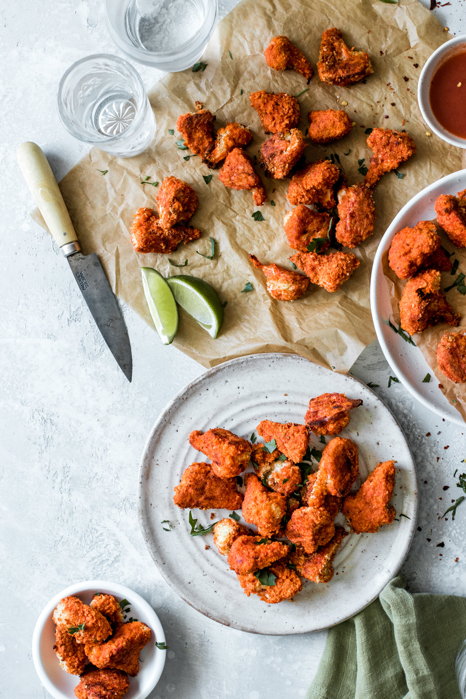 Panko Crusted Baked Buffalo Cauliflower Bites With Gluten Free Option Murielle Banackissa
