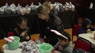 The First Congregational Church of Bay Shore provides Easter Baskets.