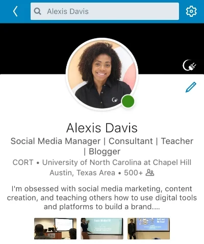My LinkedIn profile photo is from a speaking engagement I had earlier in 2018 and my headline covers a multitude of activities.