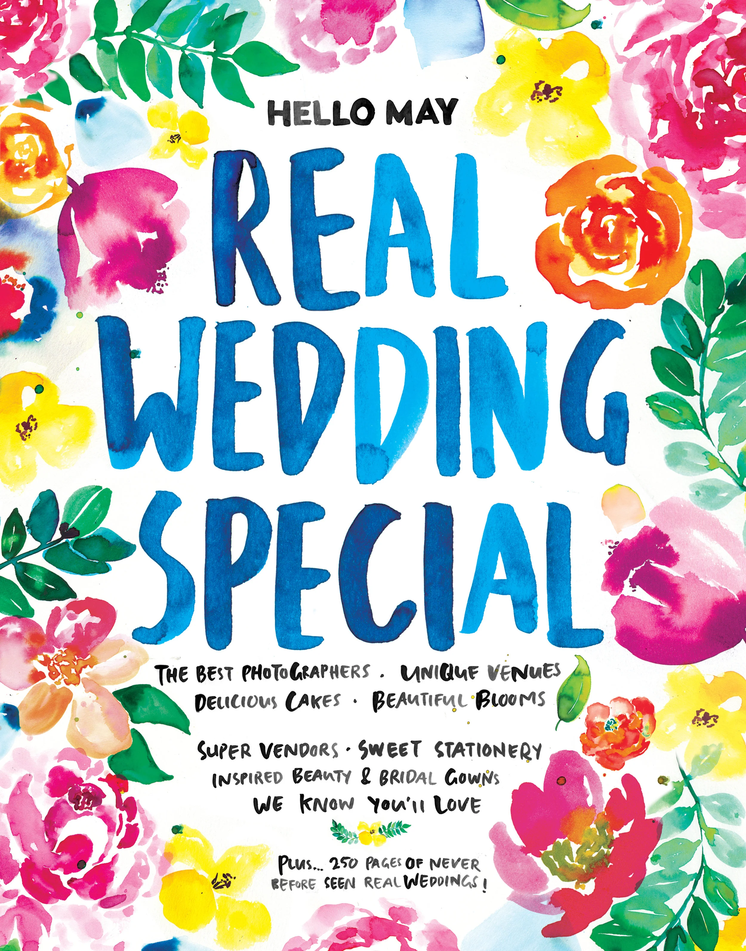 Hello May Wedding Magazine Cover Art by Melbourne Illustrator Sarah Hankinson 