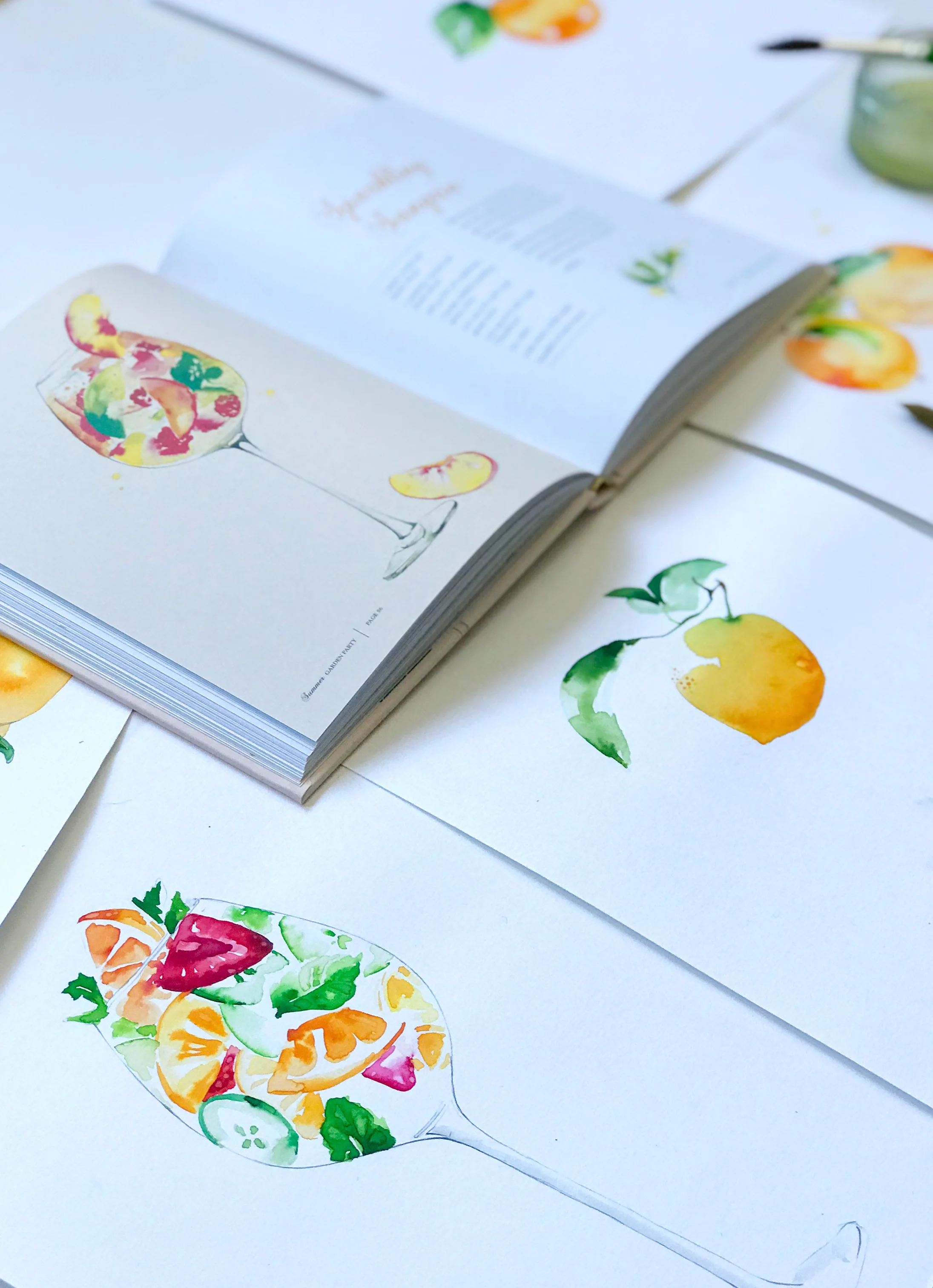 Spritz Fever Illustrated Cocktail Book by Melbourne based artist & Illustrator Sarah Hankinson