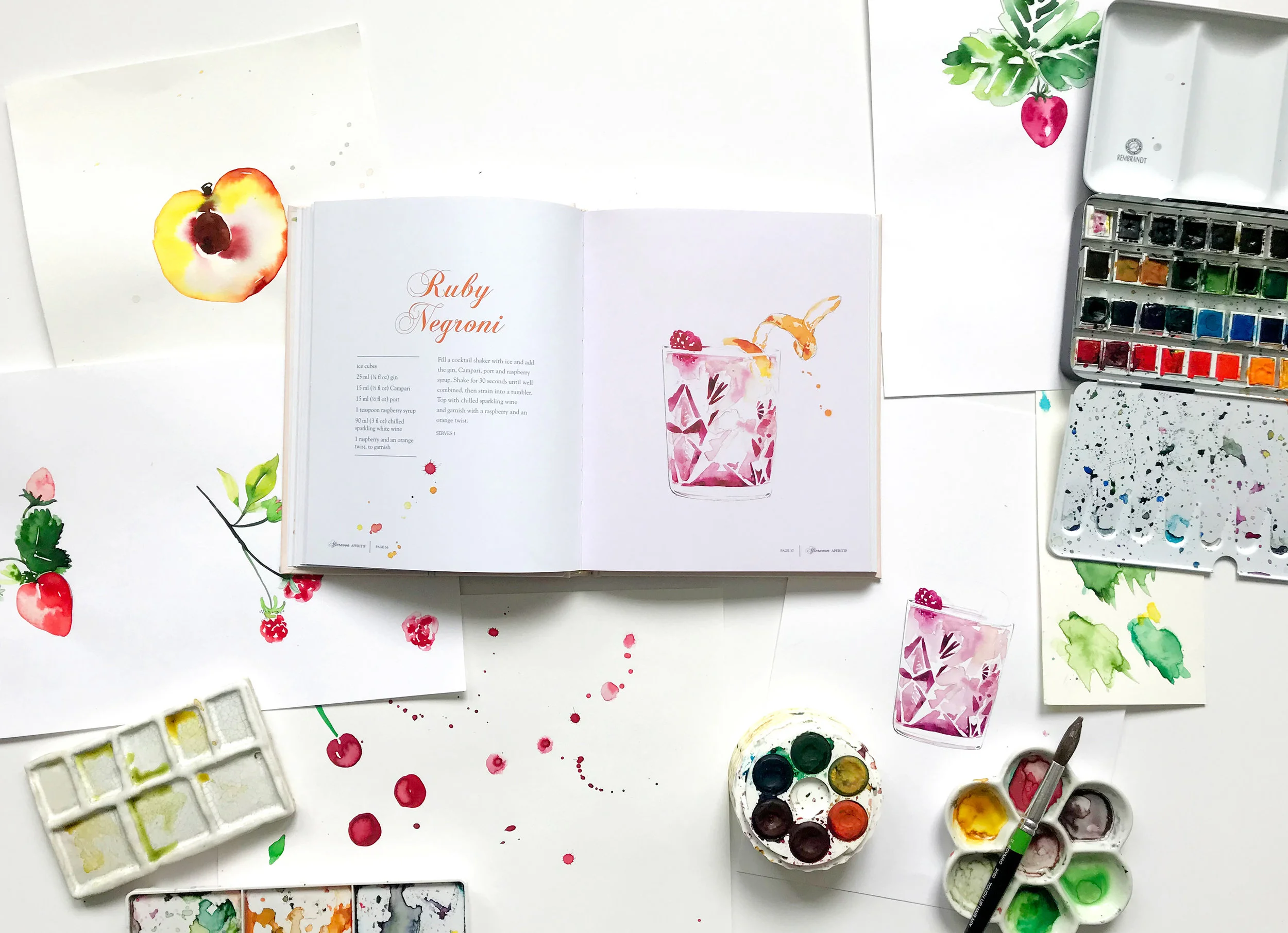 Spritz Fever Illustrated Cocktail Book by Melbourne based artist & Illustrator Sarah Hankinson