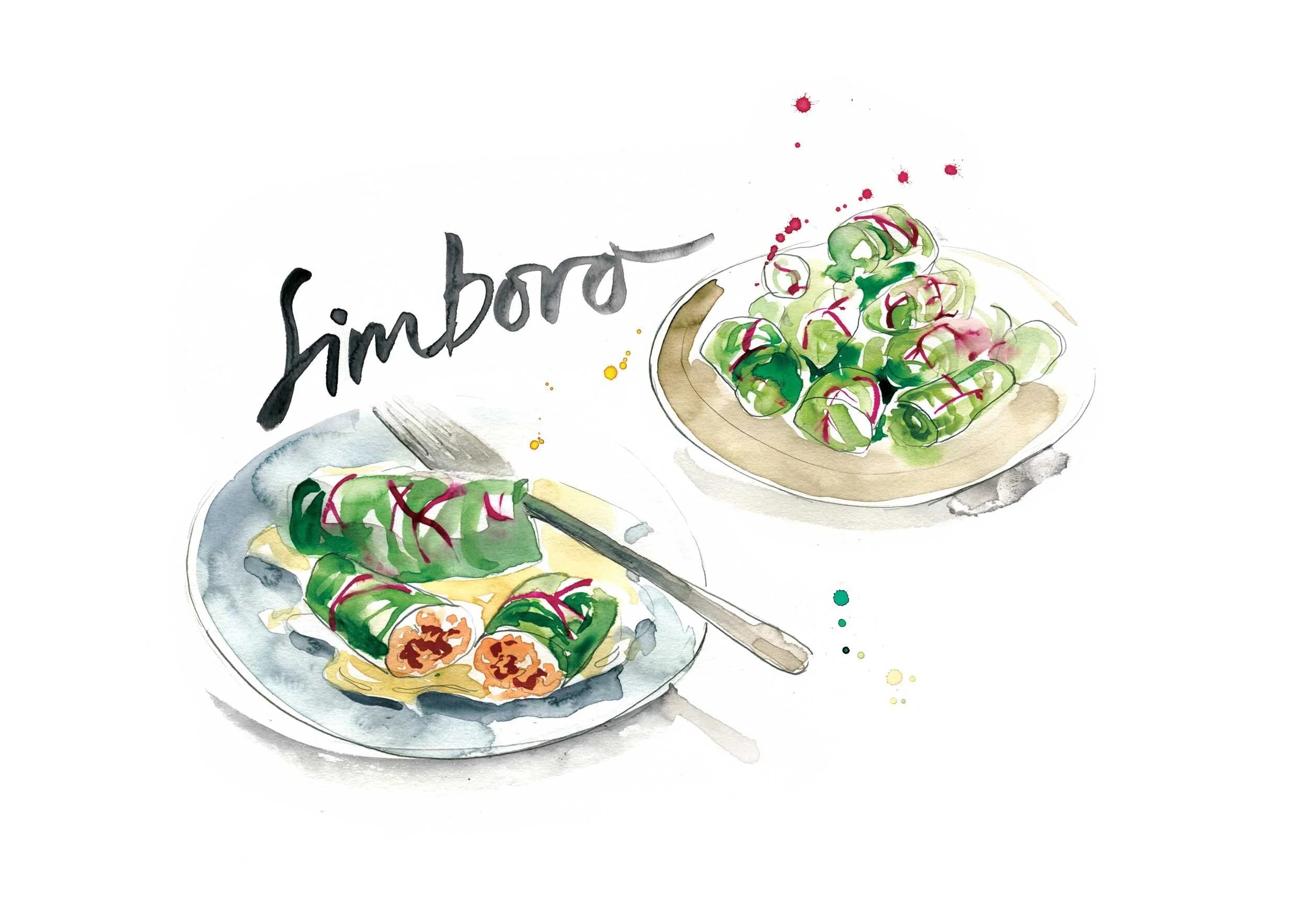 Australian Volunteers Internationals cookbook illustrations- Food to Share.  by Melbourne based artist & Illustrator Sarah Hankinson. 
