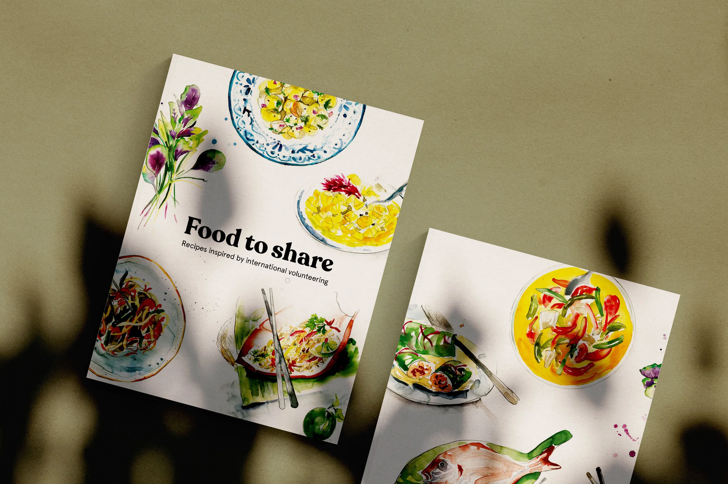 Australian Volunteers Internationals cookbook illustrations- Food to Share.  by Melbourne based artist & Illustrator Sarah Hankinson. 