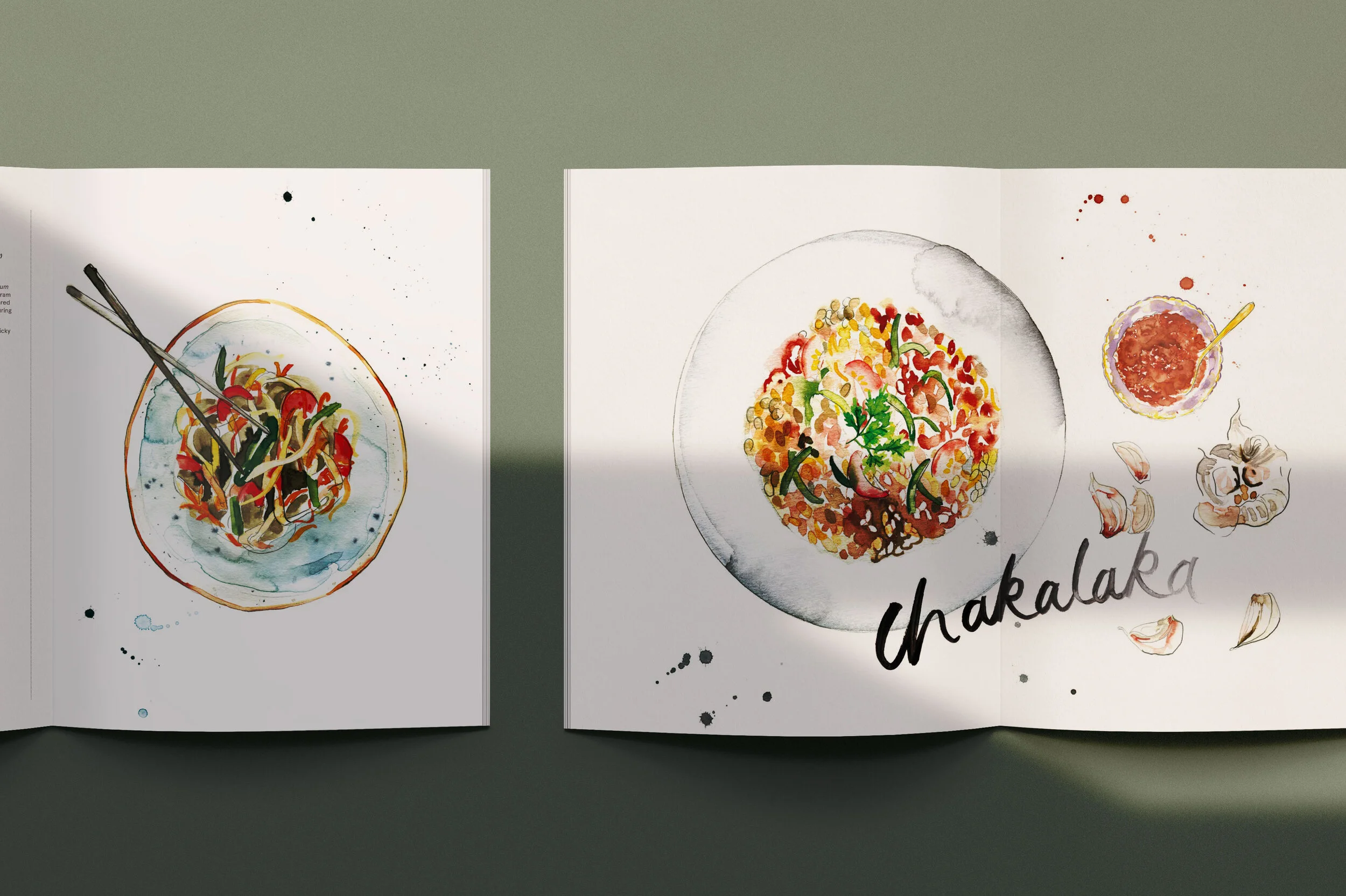 Australian Volunteers Internationals cookbook illustrations- Food to Share.  by Melbourne based artist & Illustrator Sarah Hankinson. 