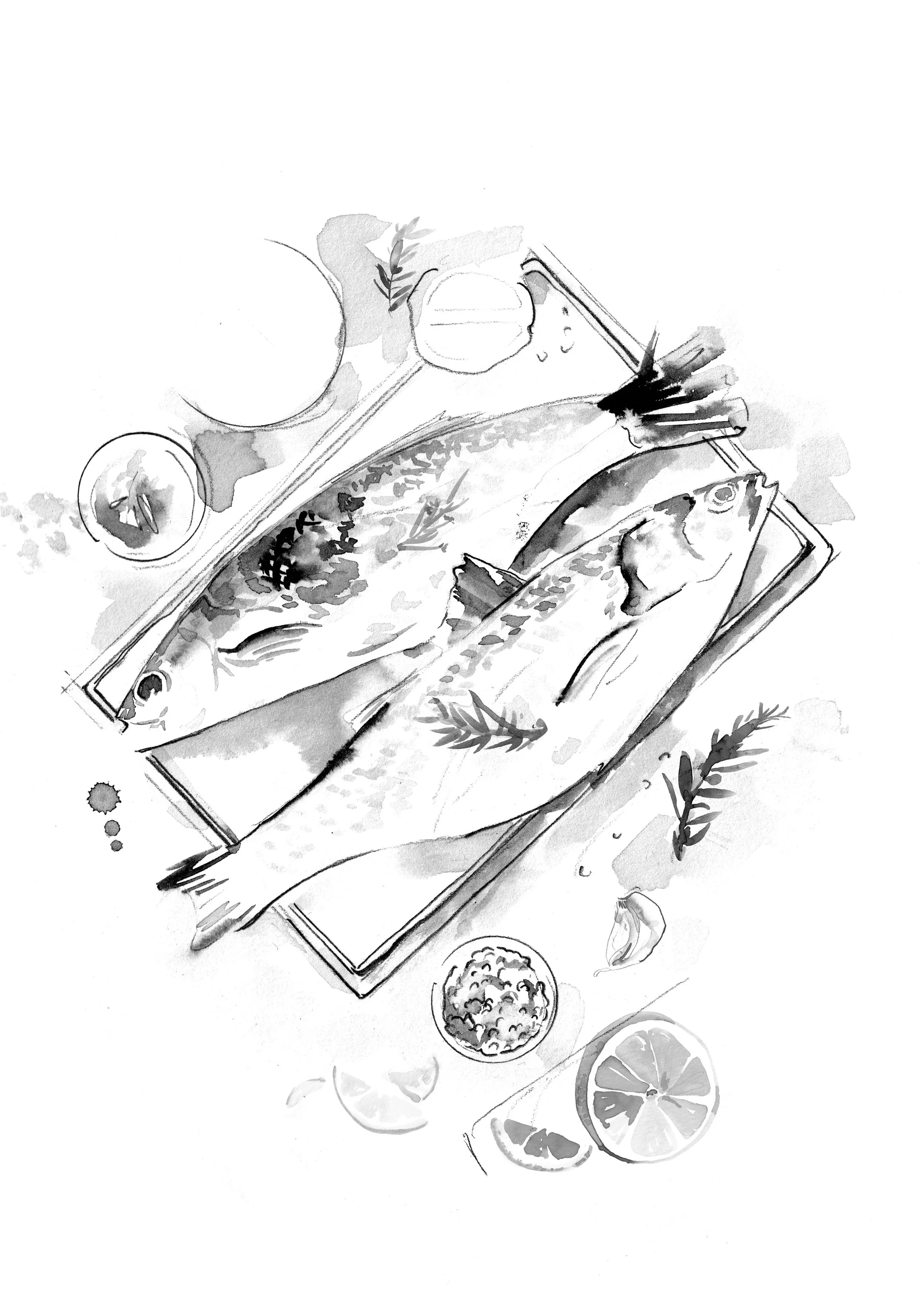 Illustrations for a Hong Kong based restaurant & bar by Melbourne based artist & Illustrator Sarah Hankinson. 