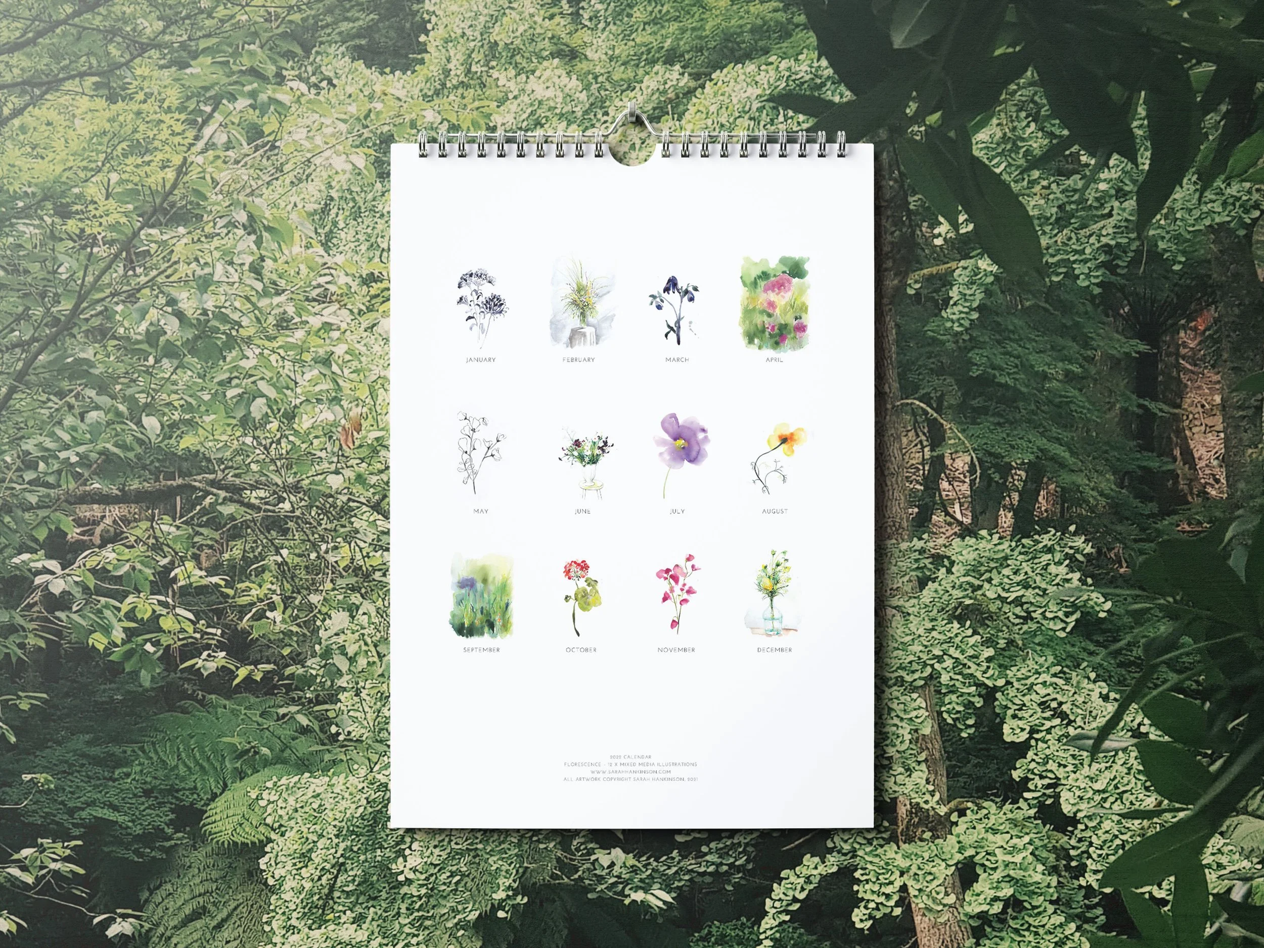 Florescence - 2022 Calendar by Melbourne based artist & Illustrator Sarah Hankinson. 