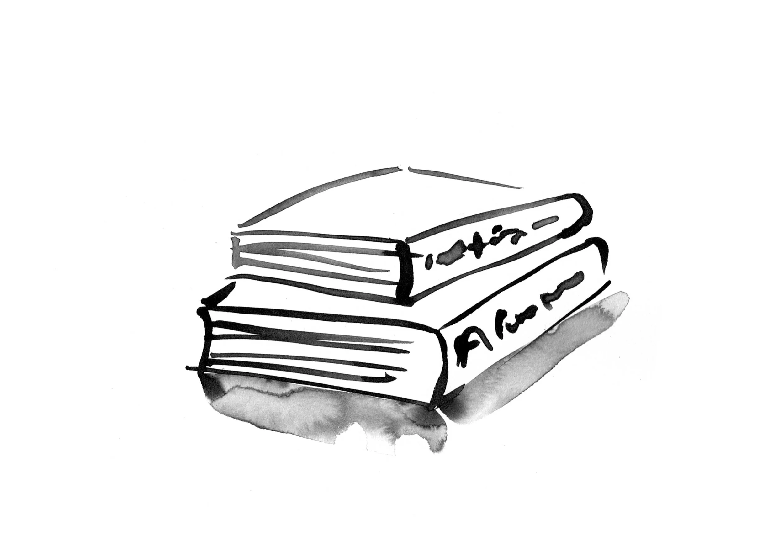 Black and white illustrations for Ramble On books website and social media by Sarah Hankinson