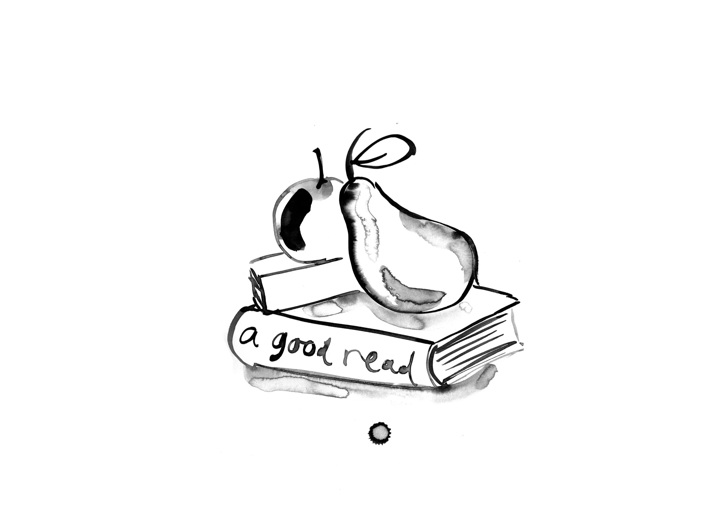 Black and white illustrations for Ramble On books website and social media by Sarah Hankinson