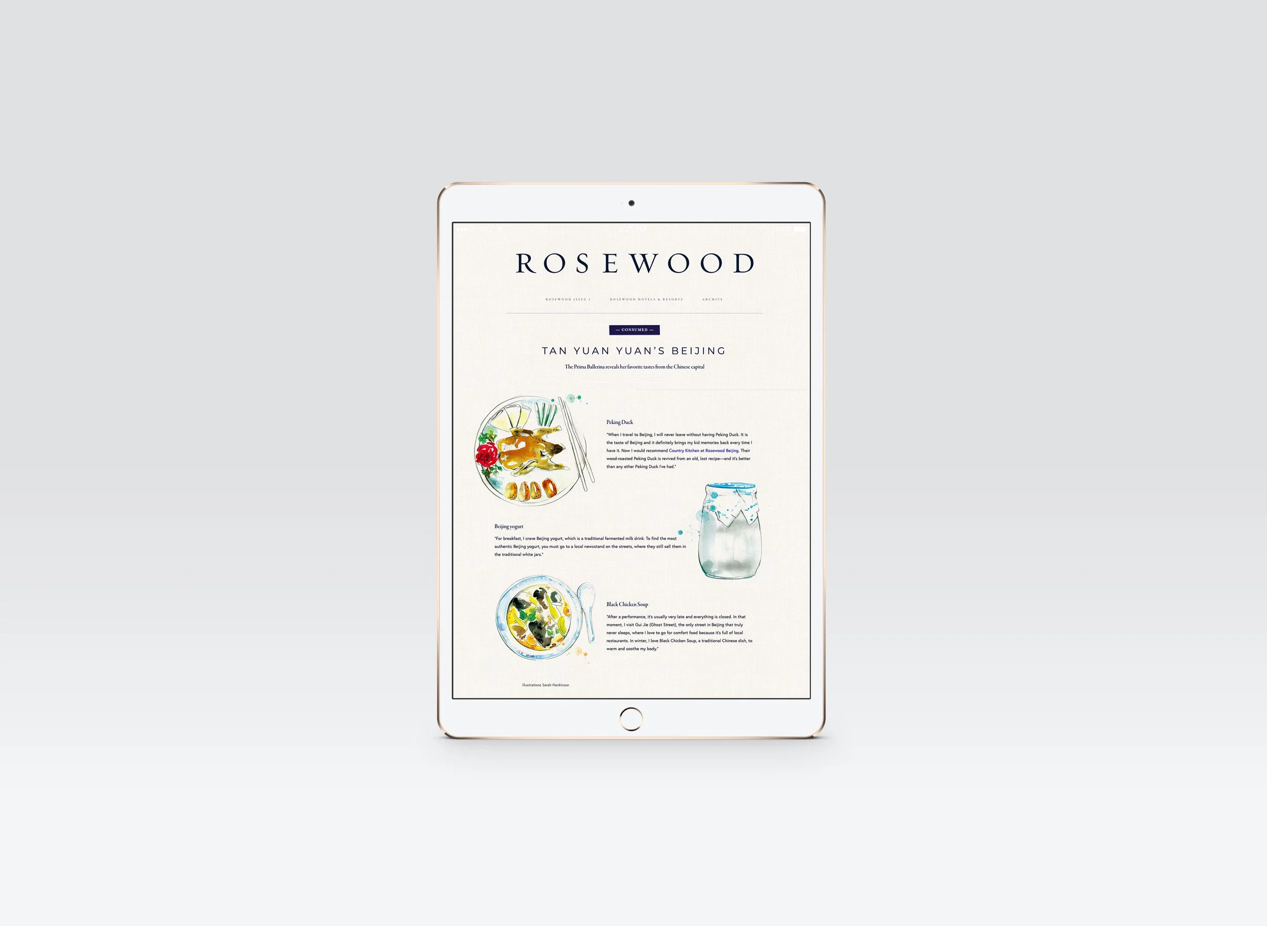 Rosewood Hotels — Sarah Hankinson Melbourne Art and Illustration