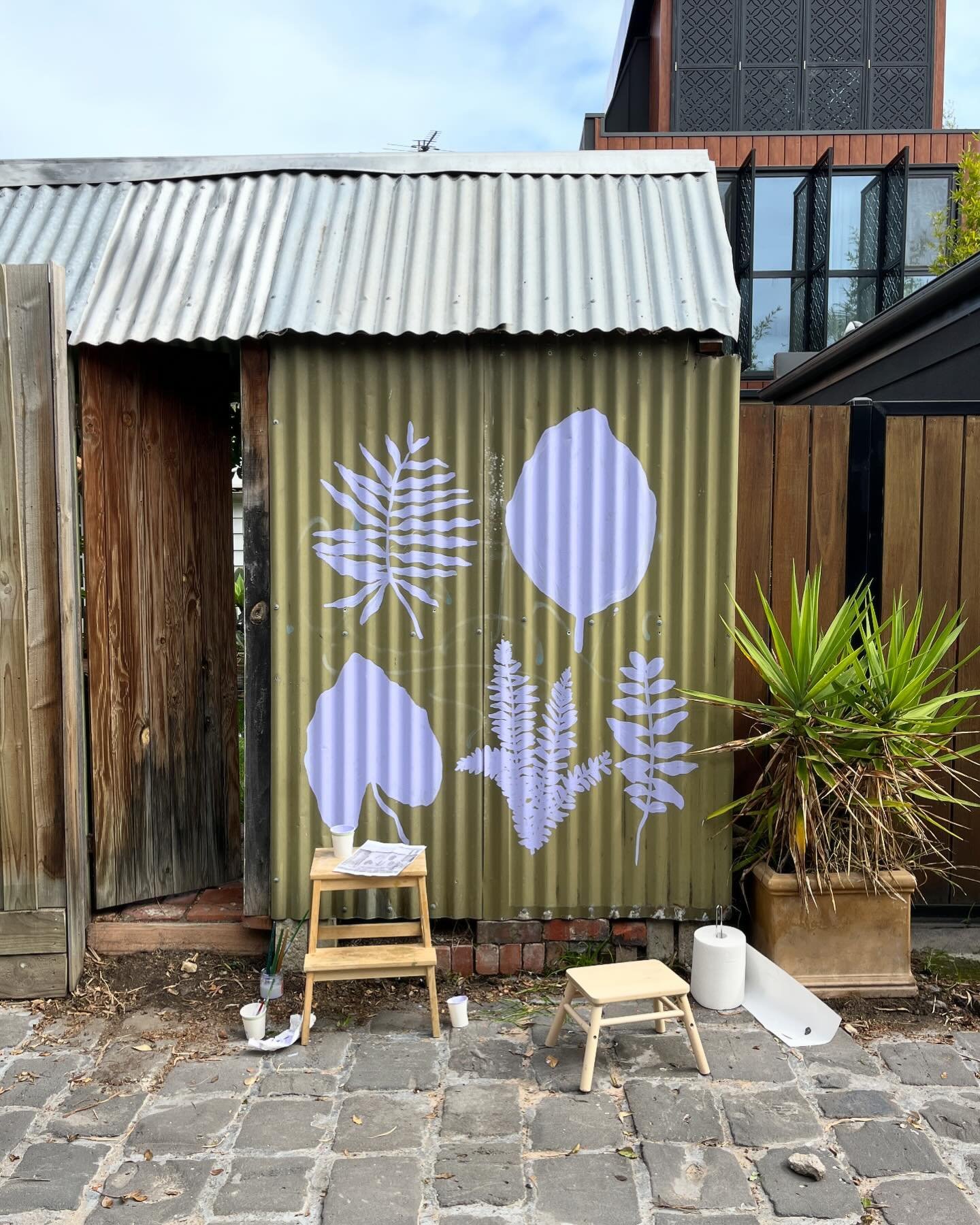 School holiday activity of painting this mural with my kids in our back lane. They enjoyed it for about 15 mins before they both got bored and went to do something else 😜