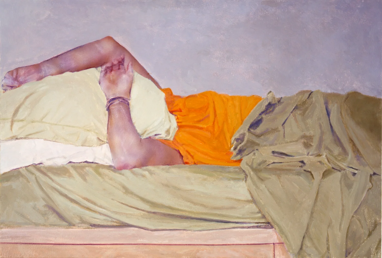 Head Under Pillow Oil and polymer emulsion on honeycomb panel 11 1/4 x 16 3/4 inches 2006