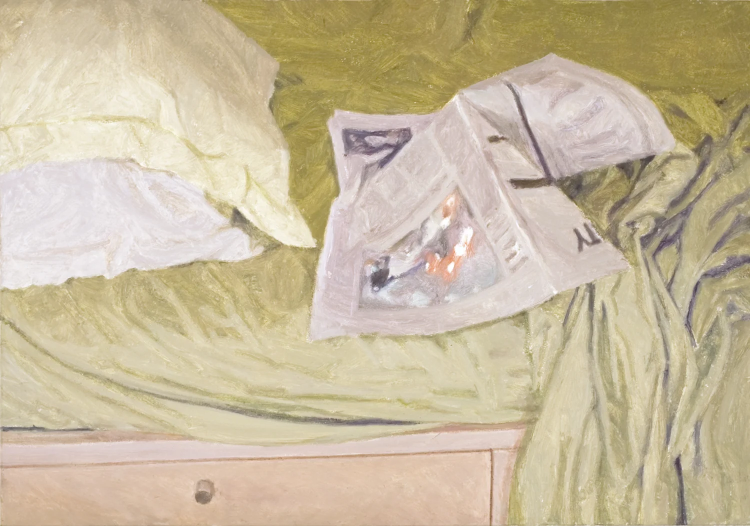 Pillows Oil paint on honeycomb panel 10 1/2 x 15 inches 2006