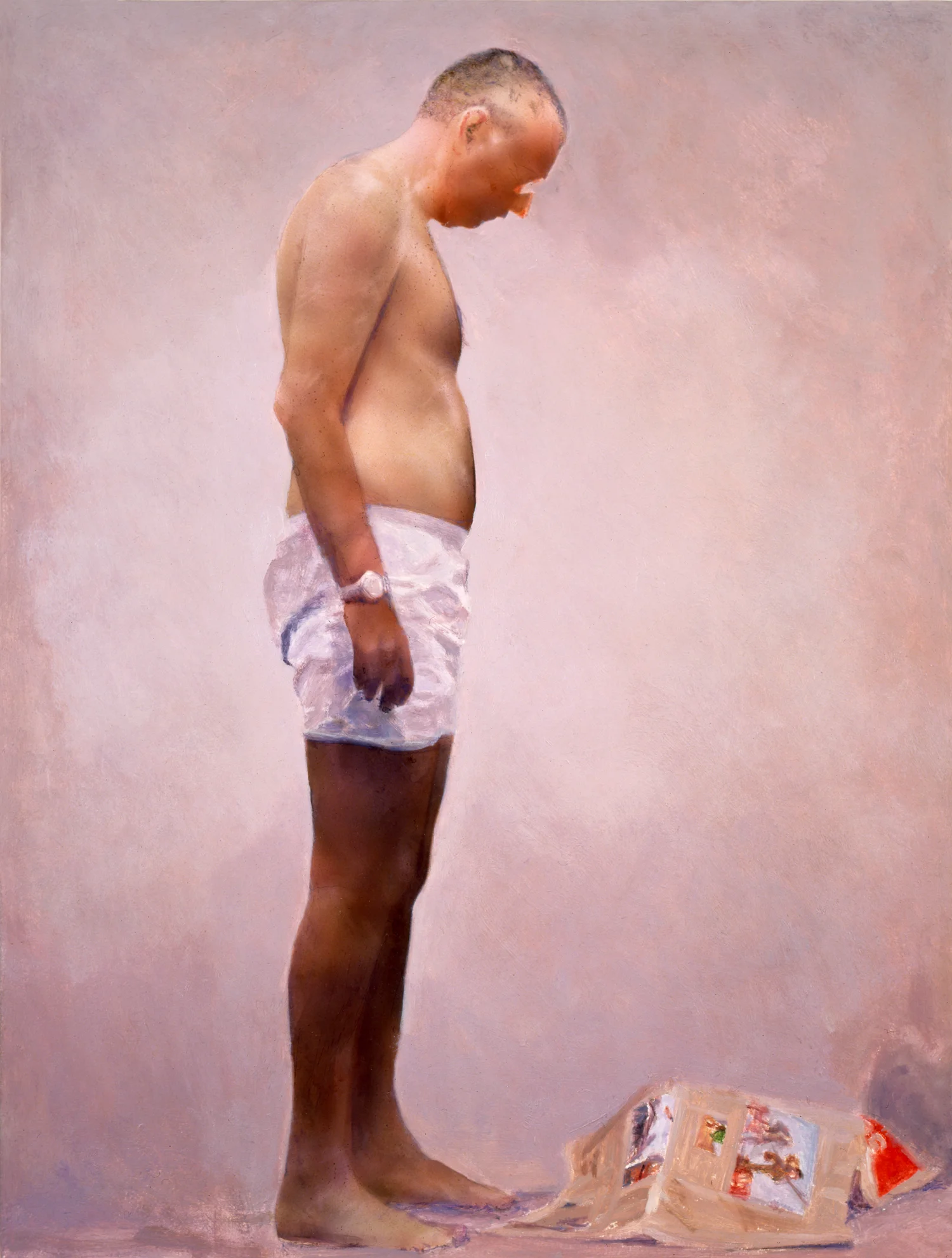 Newspaper on the Floor Oil and polymer emulsion on honeycomb panel 20 x 16 inches 2006