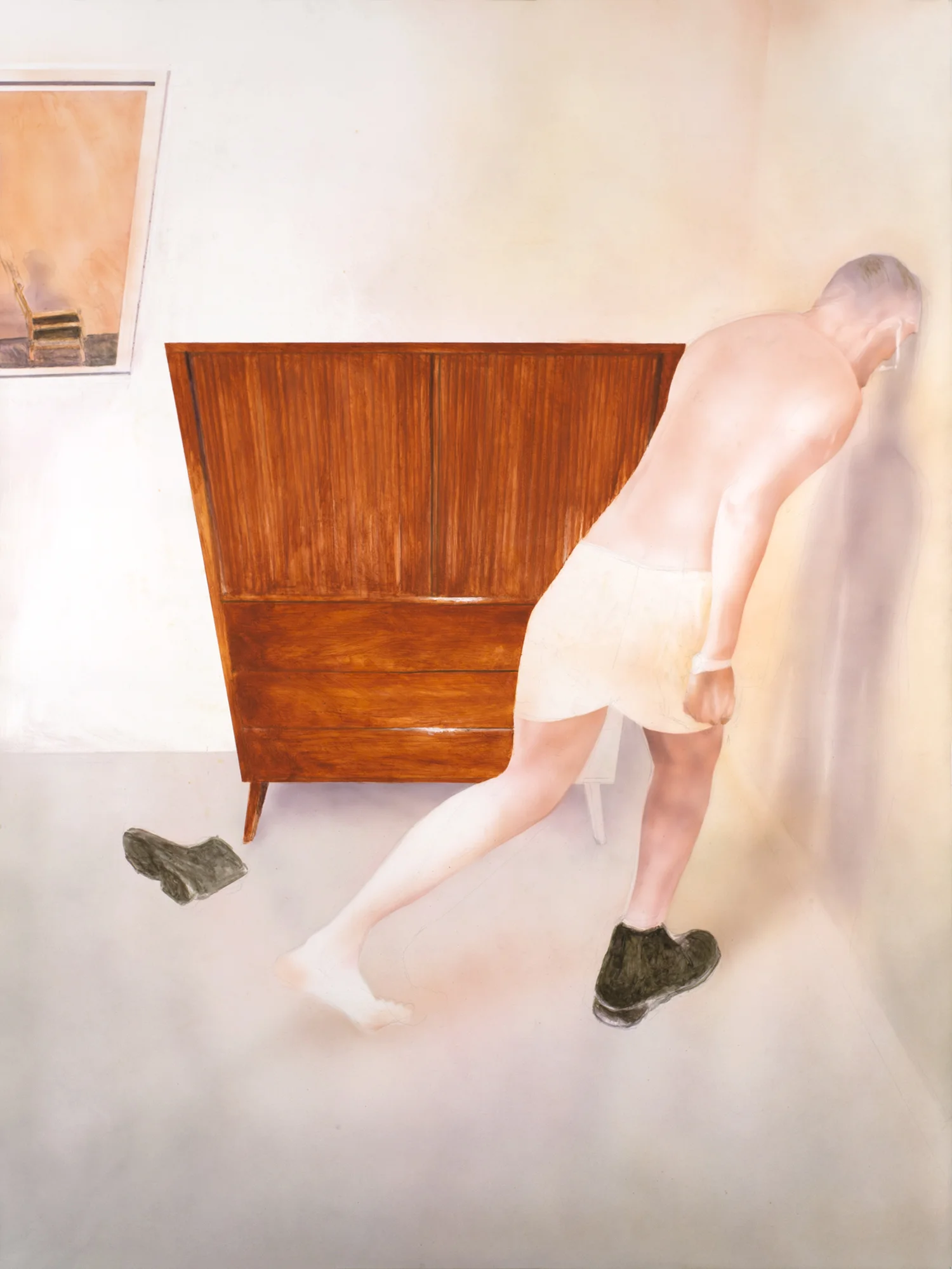 Chest Polymer emulsion on honeycomb panel 47 x 35 1/4 inches 2013-14