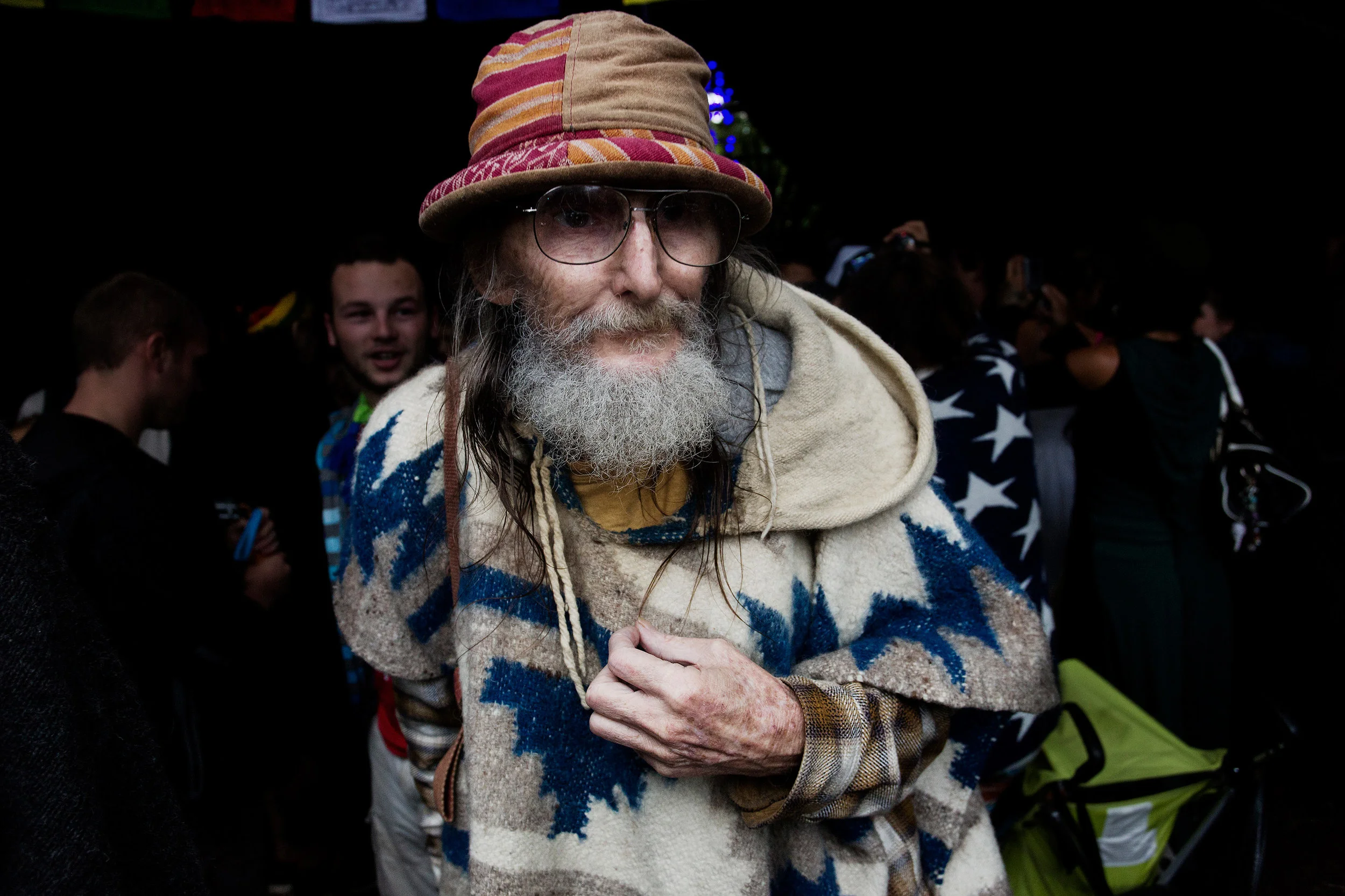  An local elderly man seen during Mardigrass weekend in Nimbin NSW, Australia. 