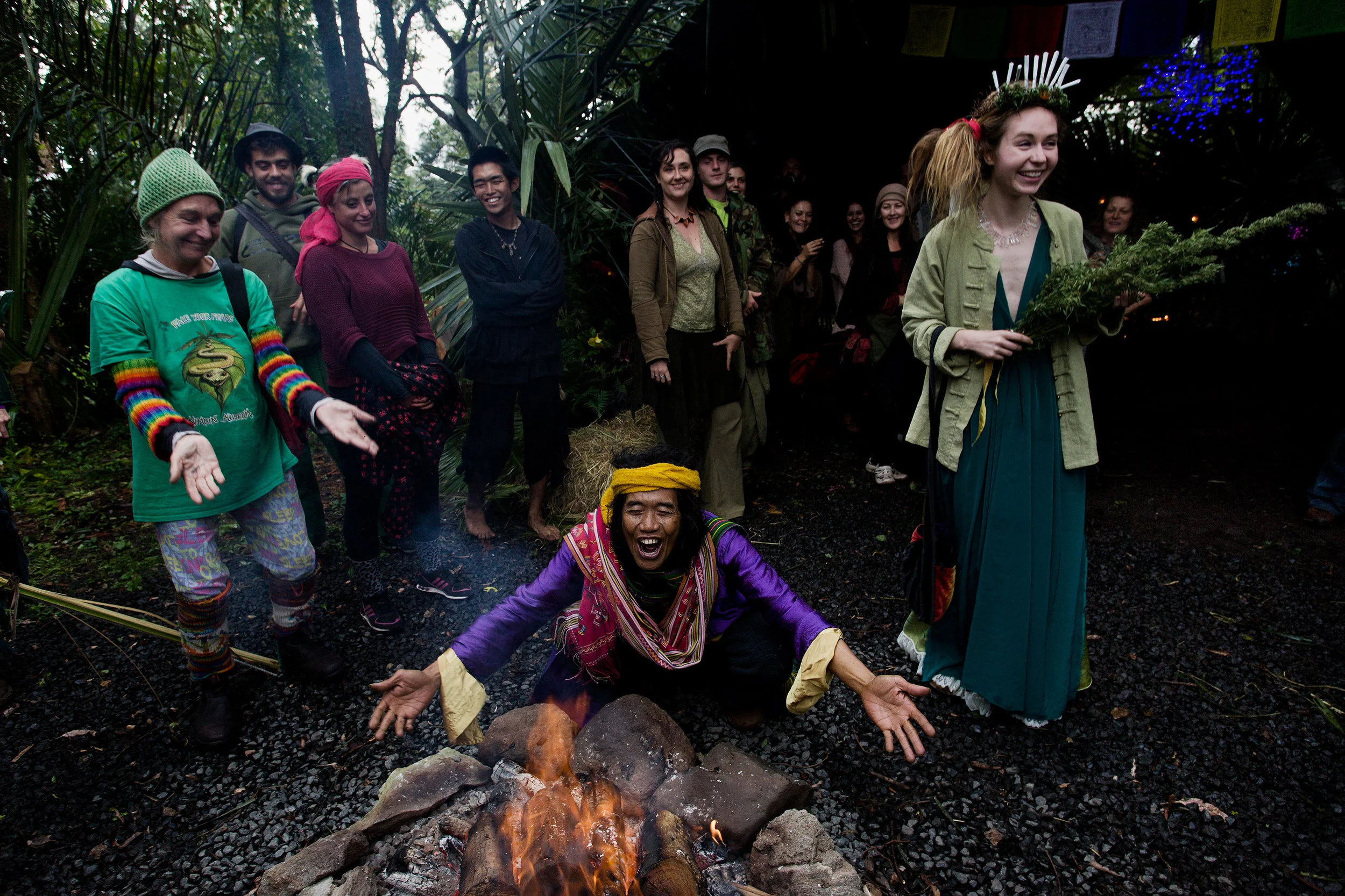  Johnny Ganja and Aiti Marin were married behind the Oasis Cafe, by civil celebrant Debbie Guest in Nimbin NSW, Australia. Mr Ganja was excited not only to spend the rest of his life with his bride, but also his plant. "Viva Marijuana" he chanted rep