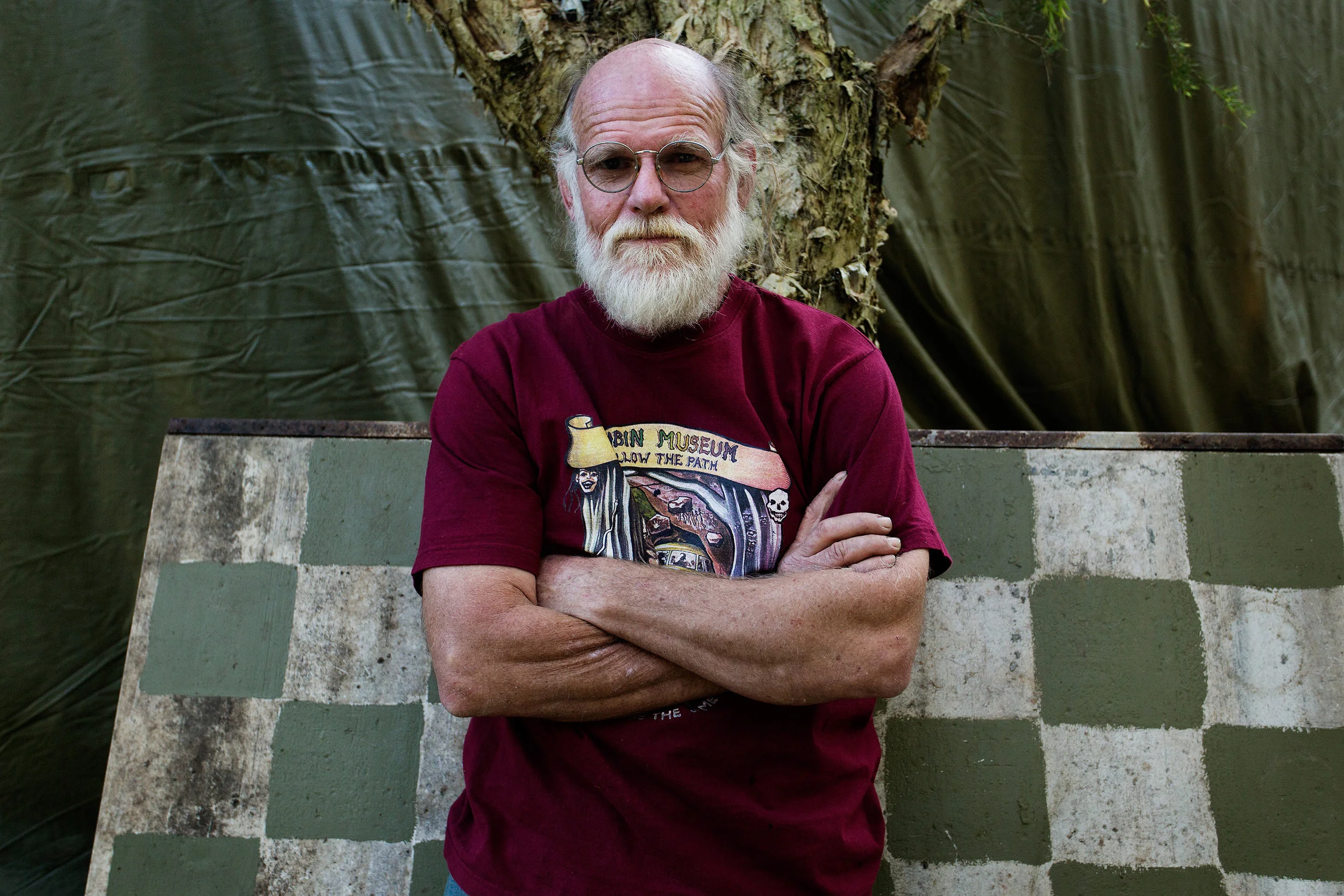  HEMP Party President Michael Balderstone in Nimbin NSW, Australia. The HEMP Party is a registered minor political group that advocates the use of Marijuana. 