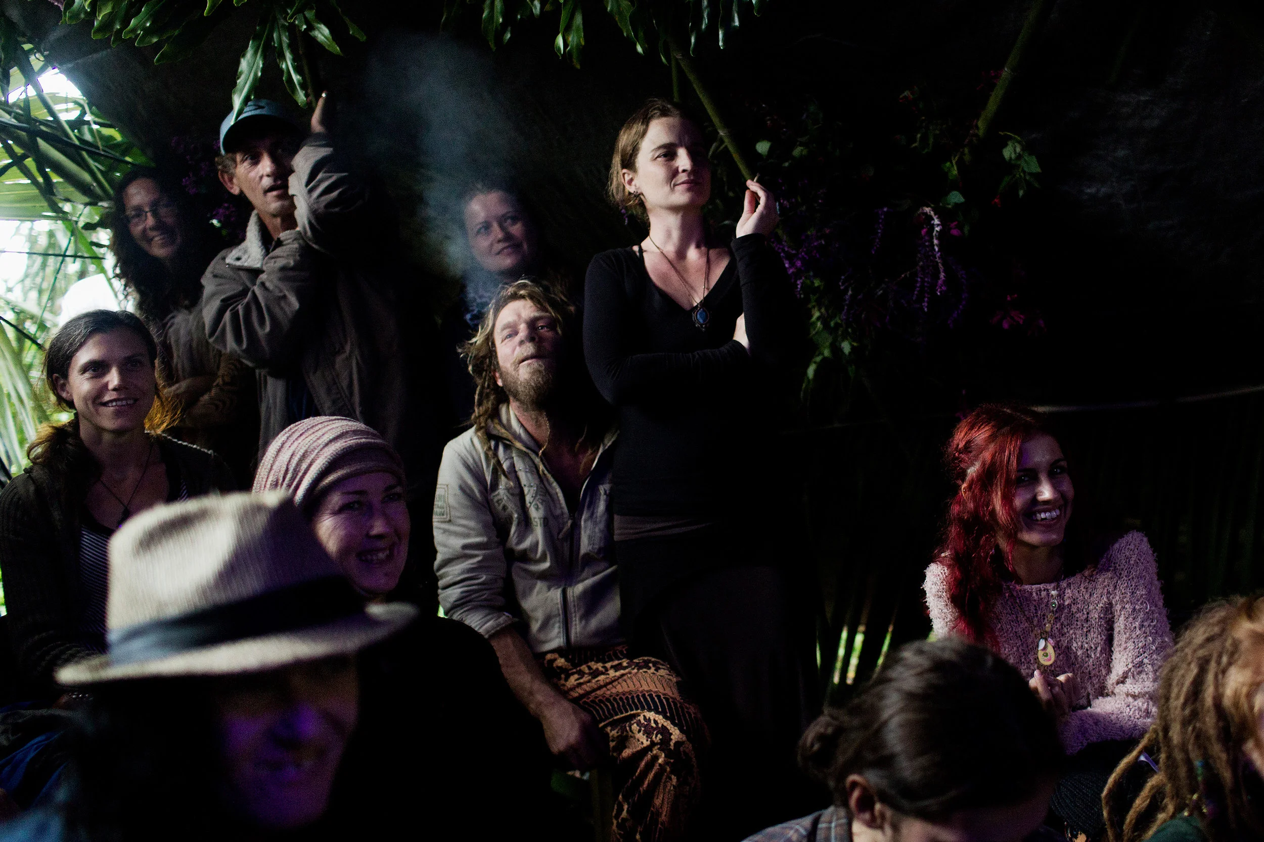  Friends and strangers attended a wedding at the back of the Oasis Cafe, smoking joints and watching the service conducted by civil celebrant Debbie Guest in Nimbin NSW, Australia.  “Relationships are forever changing, and Johnny Ganja and Aiti’s uni