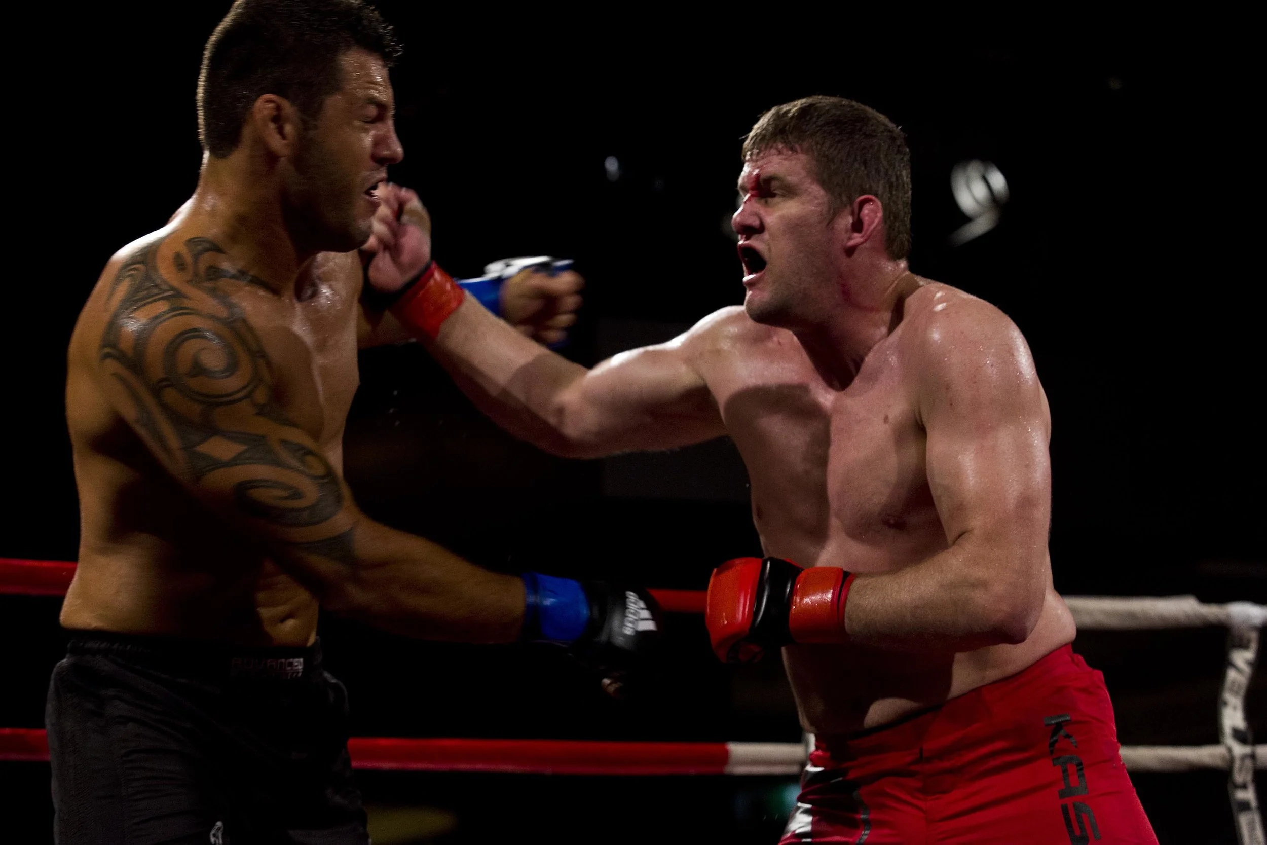  Fabio Galeb (L) and Daniel Kelly at the Australian Fighting Championship, Melbourne Pavilion, Victoria. 