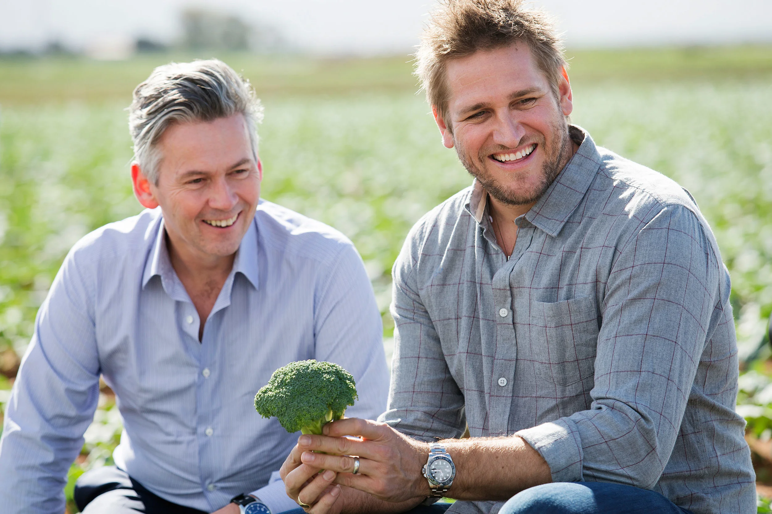  John Dirkin, Managing Director of Coles Group Limited, and Curtis Stone, ambassador for Coles. 
