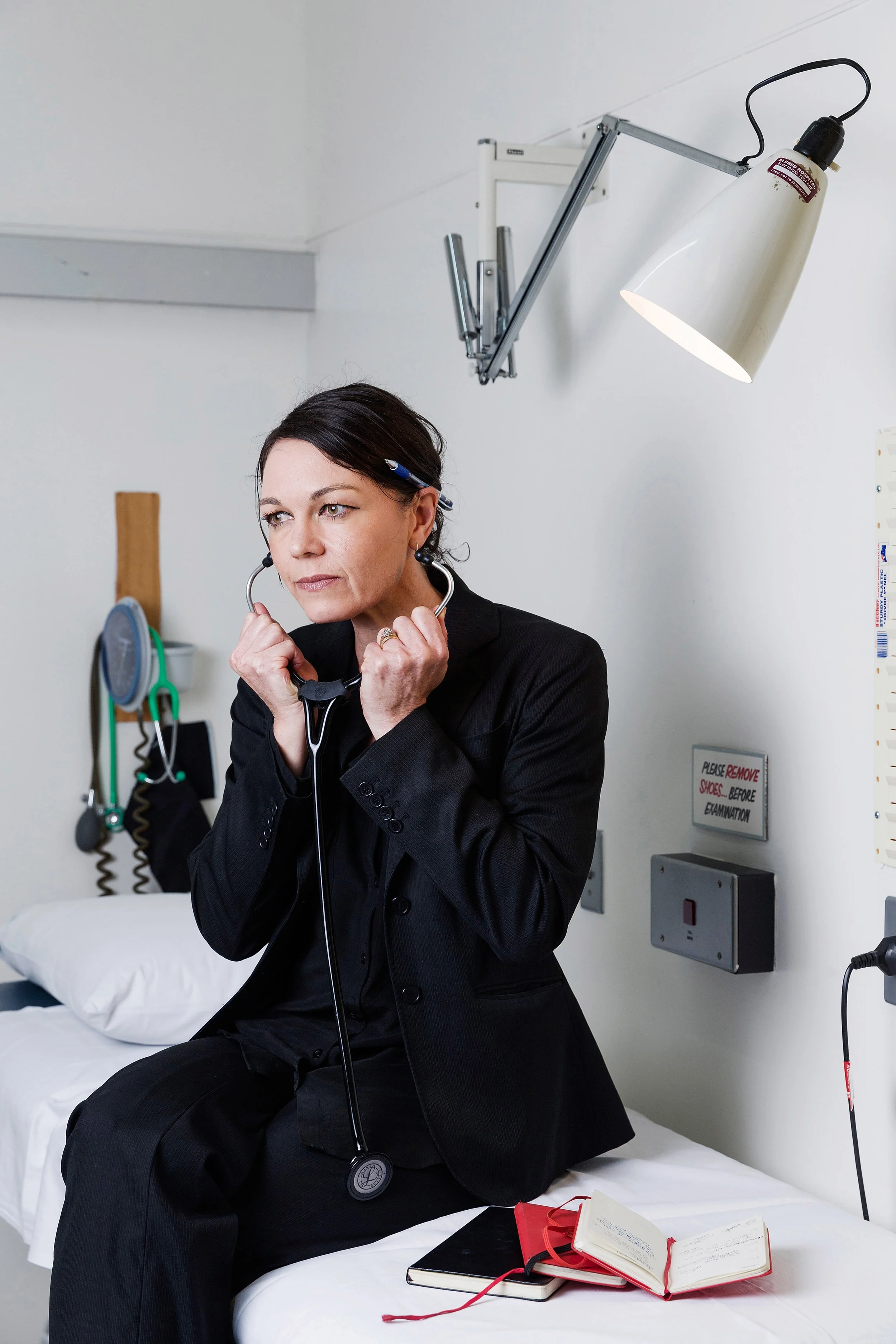  Writer and doctor Karen Hitchcock at the Alfred Hospital in Prahran.&nbsp;Dr. Hitchcock is the author of 'Little White Slips', a collection of short fiction books. &nbsp;Photograph for Australian Financial Review Magazine. 
