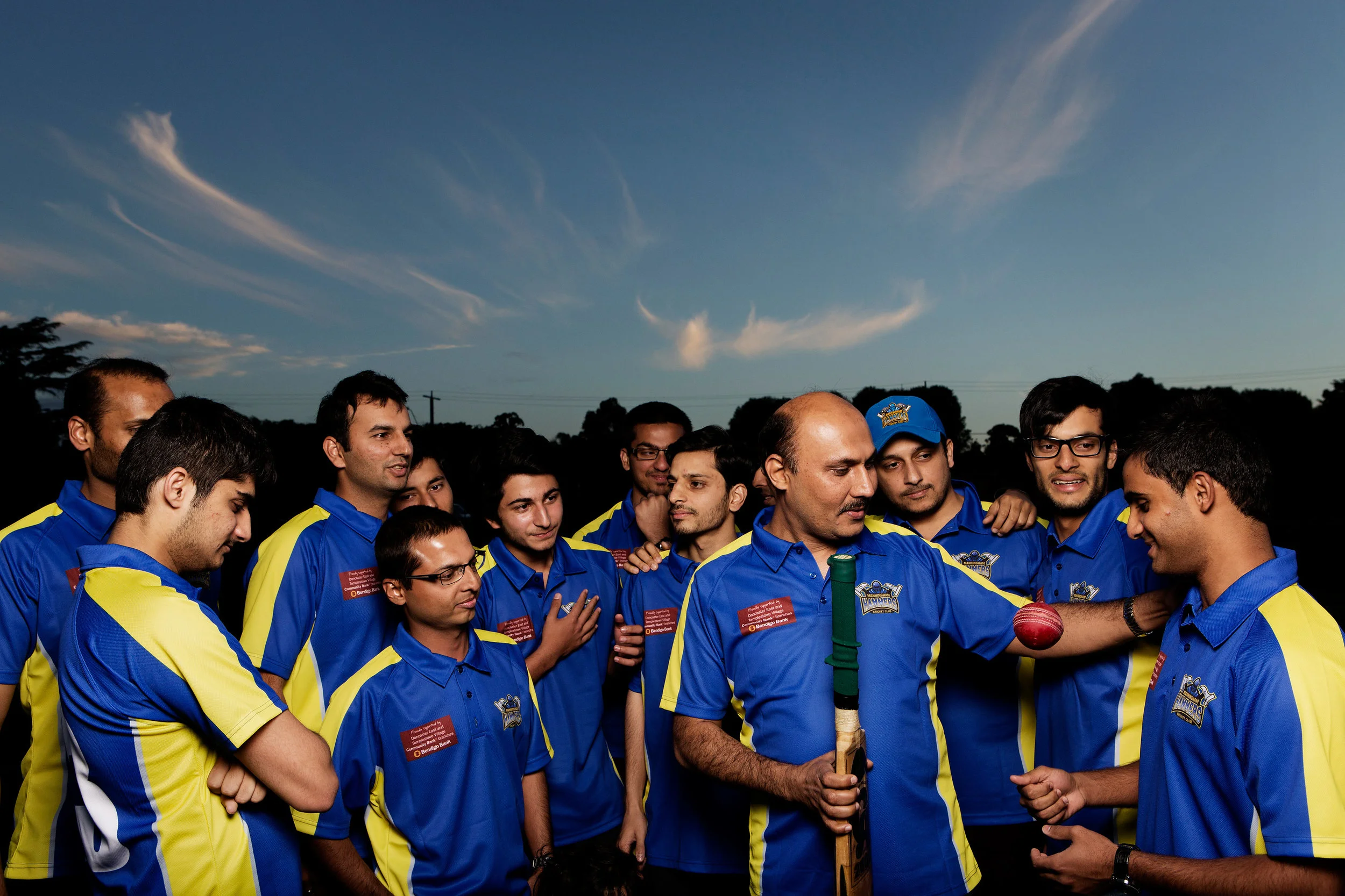  Muslim members of Manningham Cricket Club at Rieschiecks Reserve, Doncaster East. The club door-knocked a local mosque and now fields a senior team made up entirely of members of the local Islamic community. Photograph for The Sunday Age. 