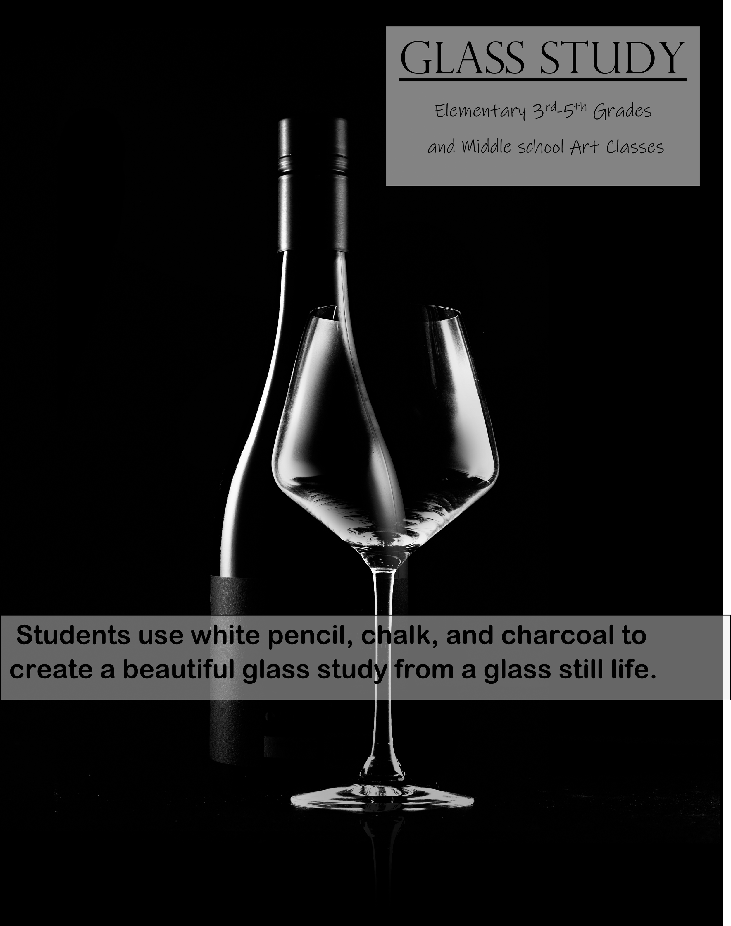 How to Draw Glass Using White Charcoal on Black Paper