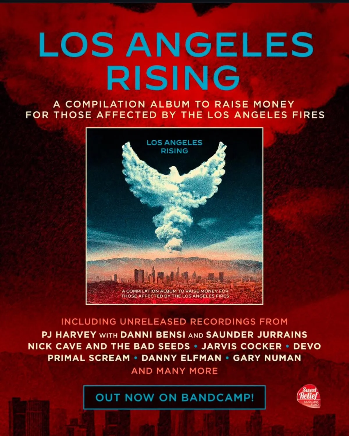 Proud to be a part of this fundraiser for @sweetreliefmusiciansfund ! $10 or more for downloads of exclusive tracks by @yeahyeahyeahs @nickcaveofficial  @pjharveyofficial and a little tidbit I may have mixed by @crxmusic 

Shout outs to @nicklaunay @