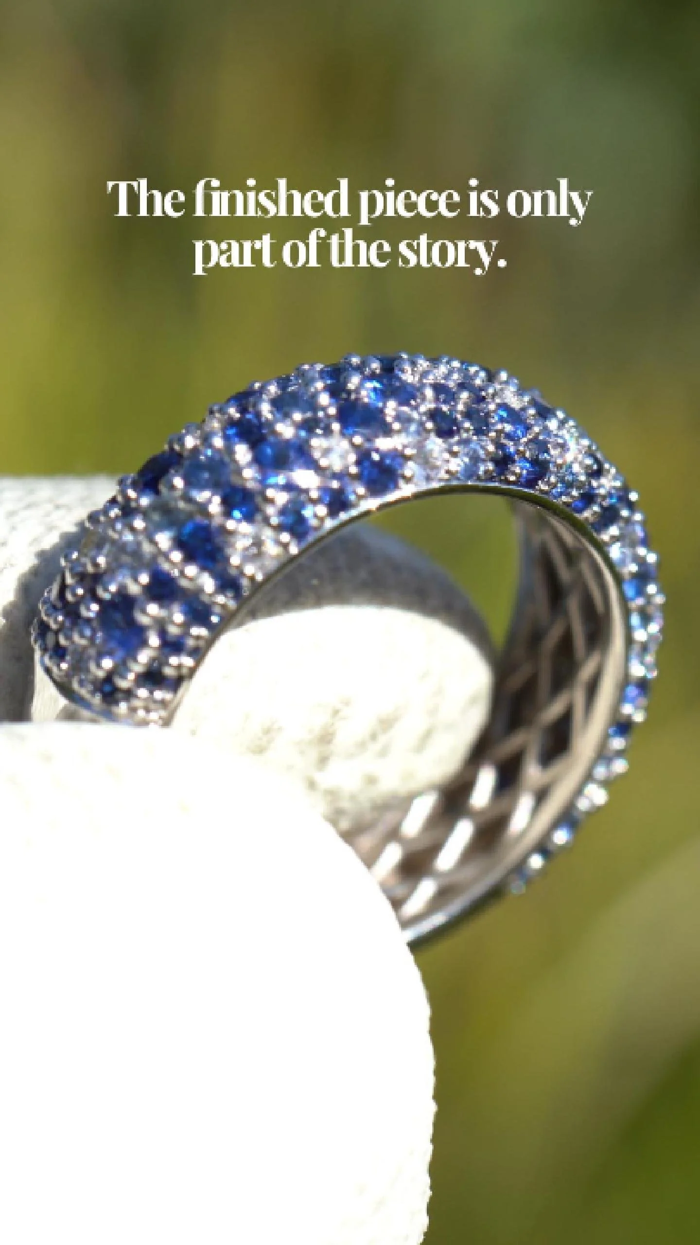 Pave sapphire ring process