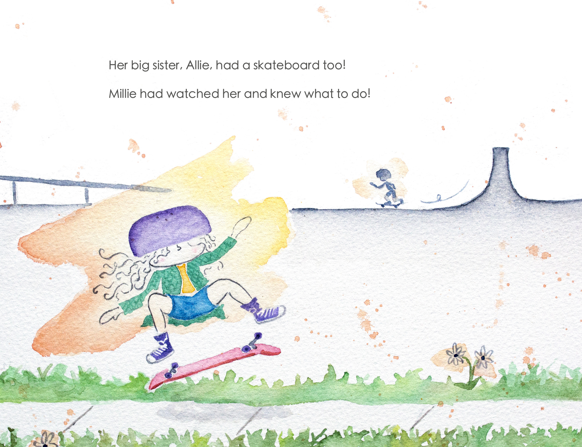 Little-Millie-Ford-and-Her-New-Skateboard-children's-book-kickflip