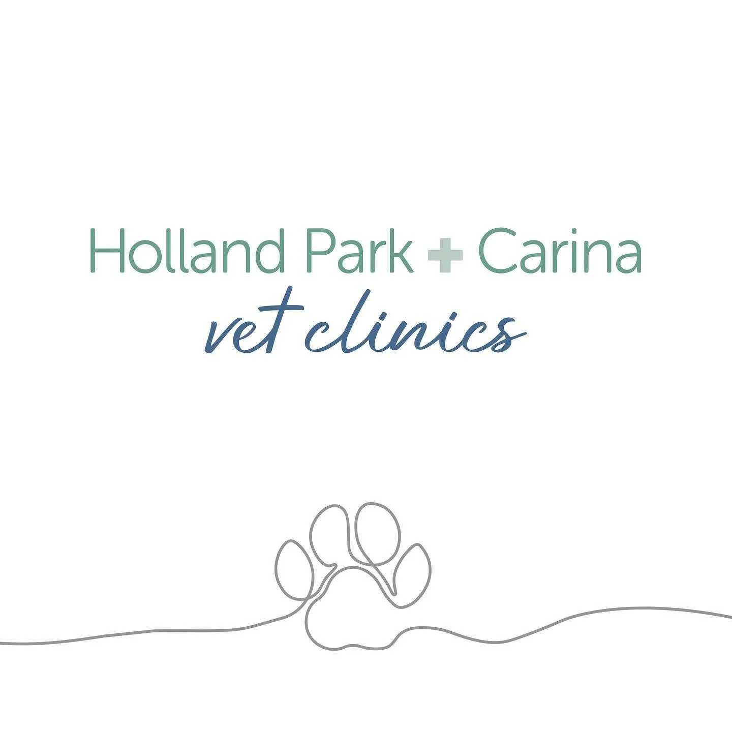 New branding for @hollandparkcarinavetclincs 
 - striking a balance of clinical trust, warm &amp; compassionate care delivered with a professional yet lighthearted design. 

Their motto is &lsquo;Pet health and happiness&rsquo;

These clinics have a 