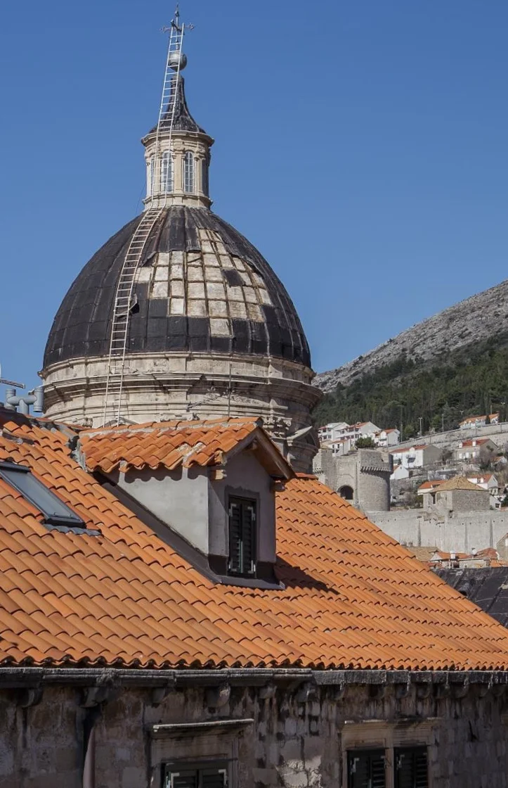 Storm damage to the Cathedral in Dubrovnik