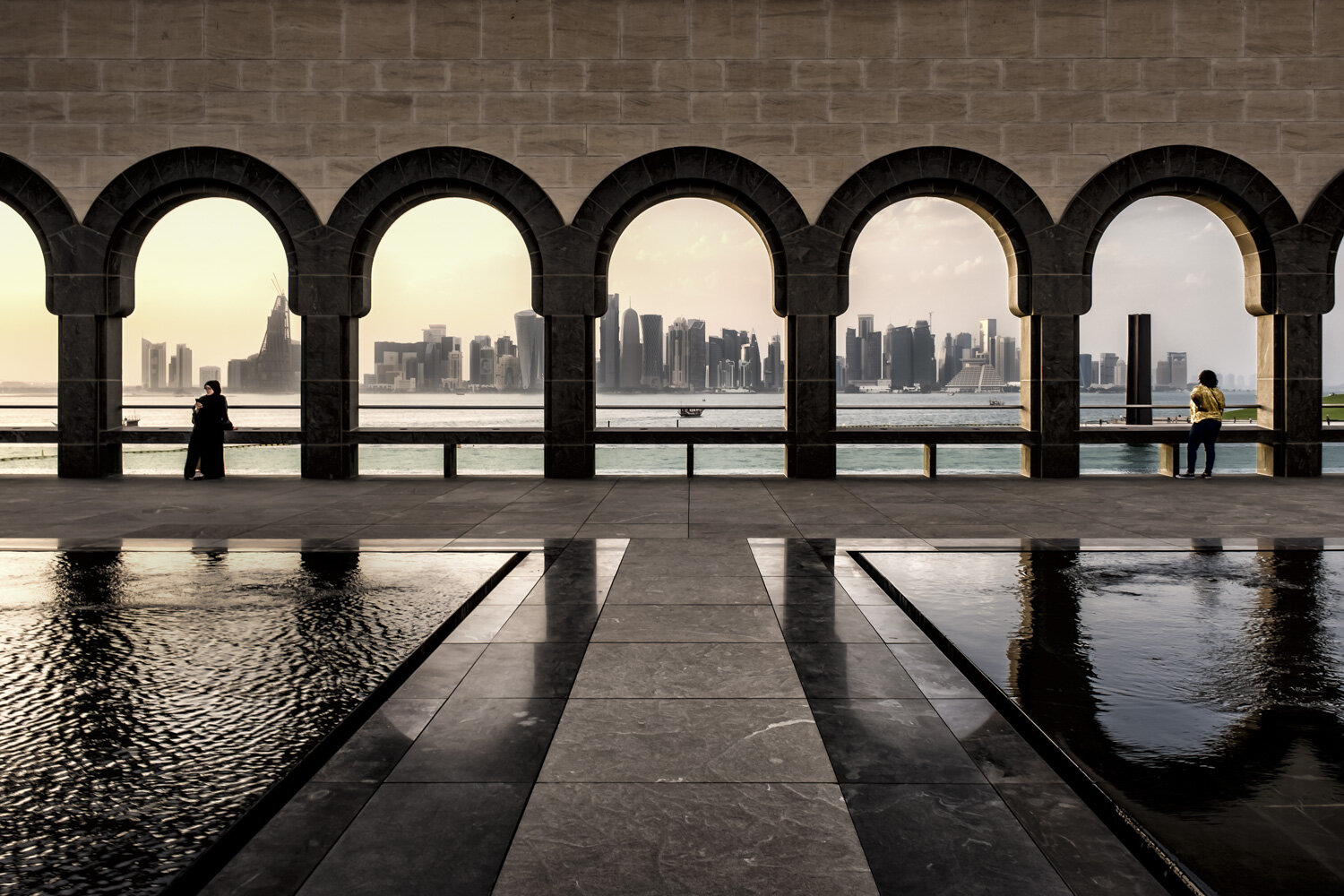 Skyline from Islamic Museum in Doha, Qatar