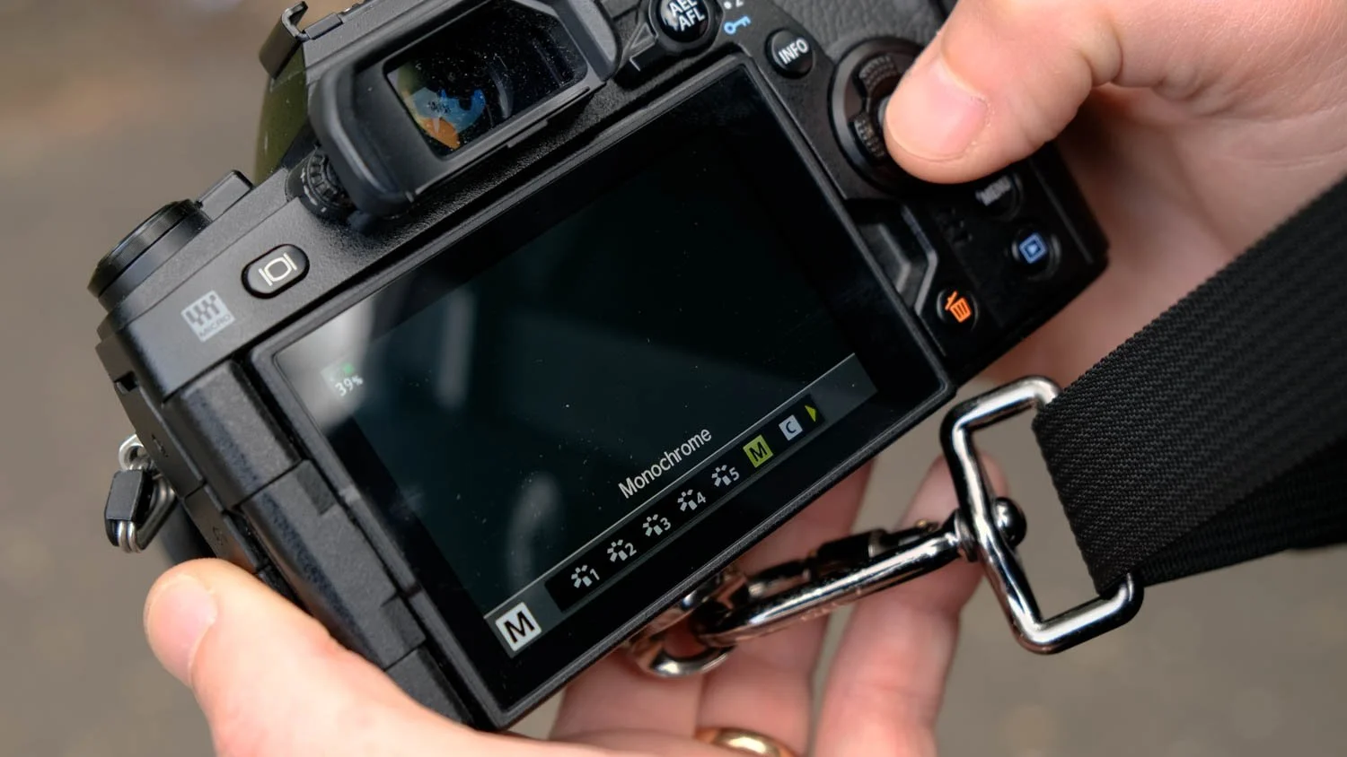 black and white setting on camera